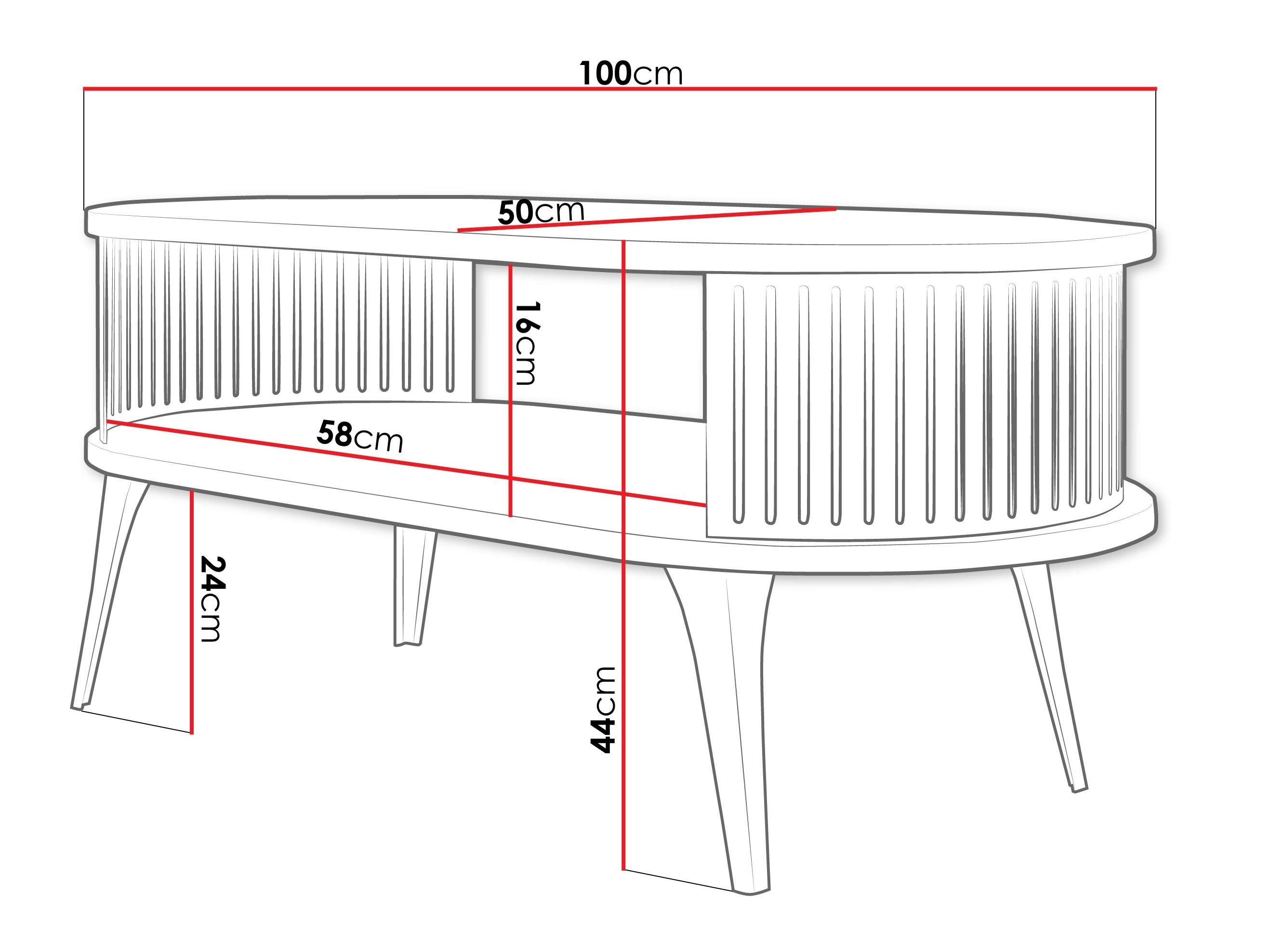 Coffee table Vitum III (Black + Craft golden oak)