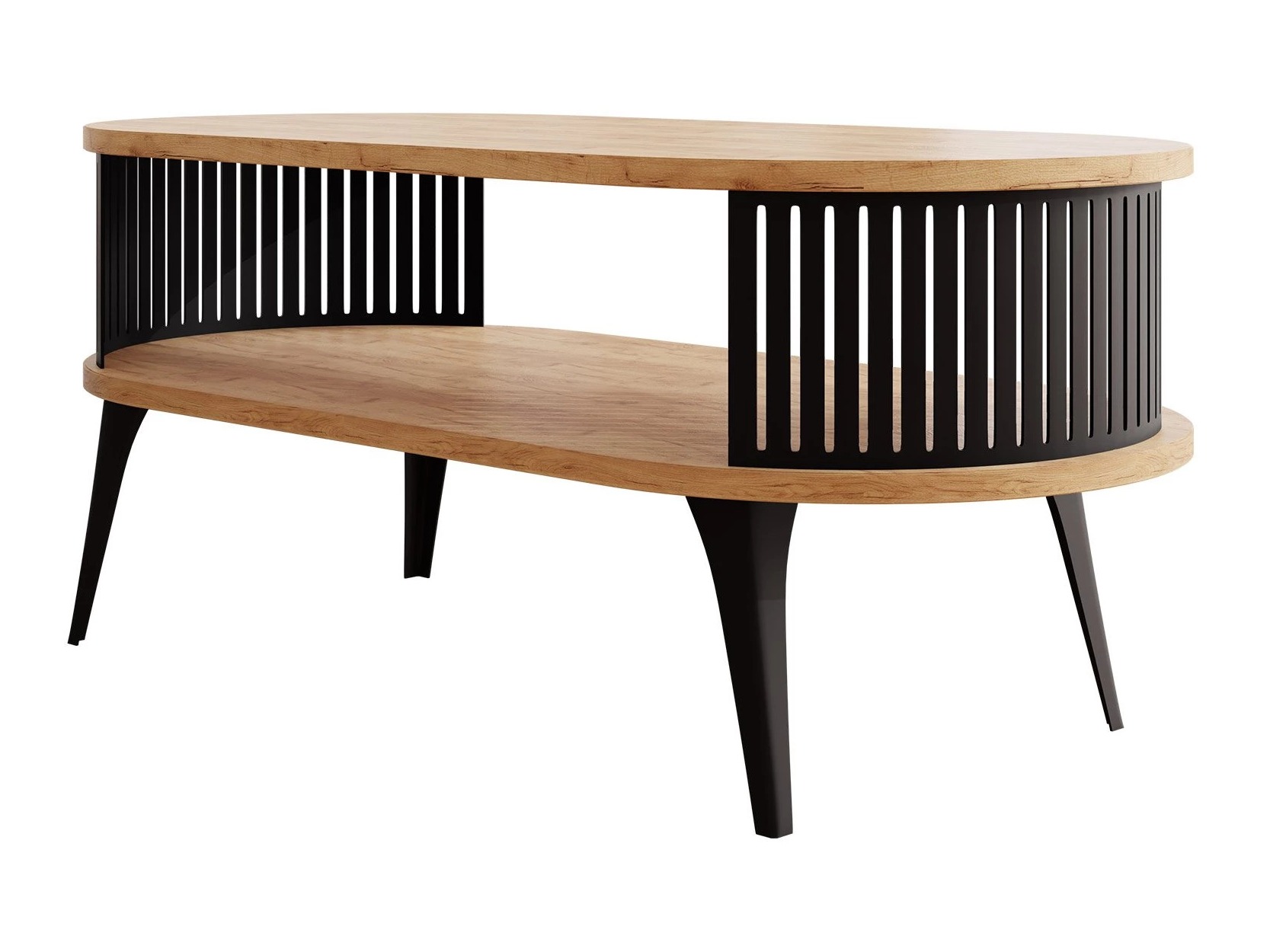 Coffee table Vitum III (Black + Craft golden oak)