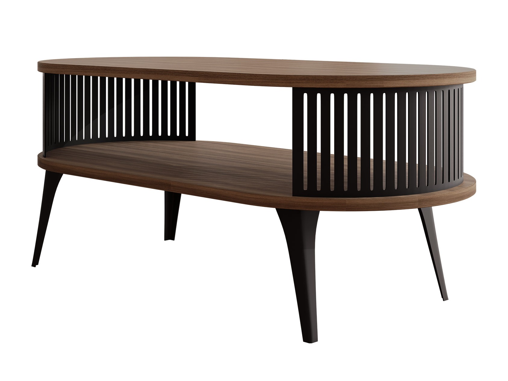 Coffee table Vitum III (Black + Walnut)