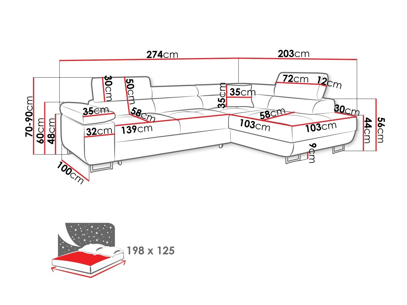 Corner sofa Comfivo Vinetum (Polo 897)
