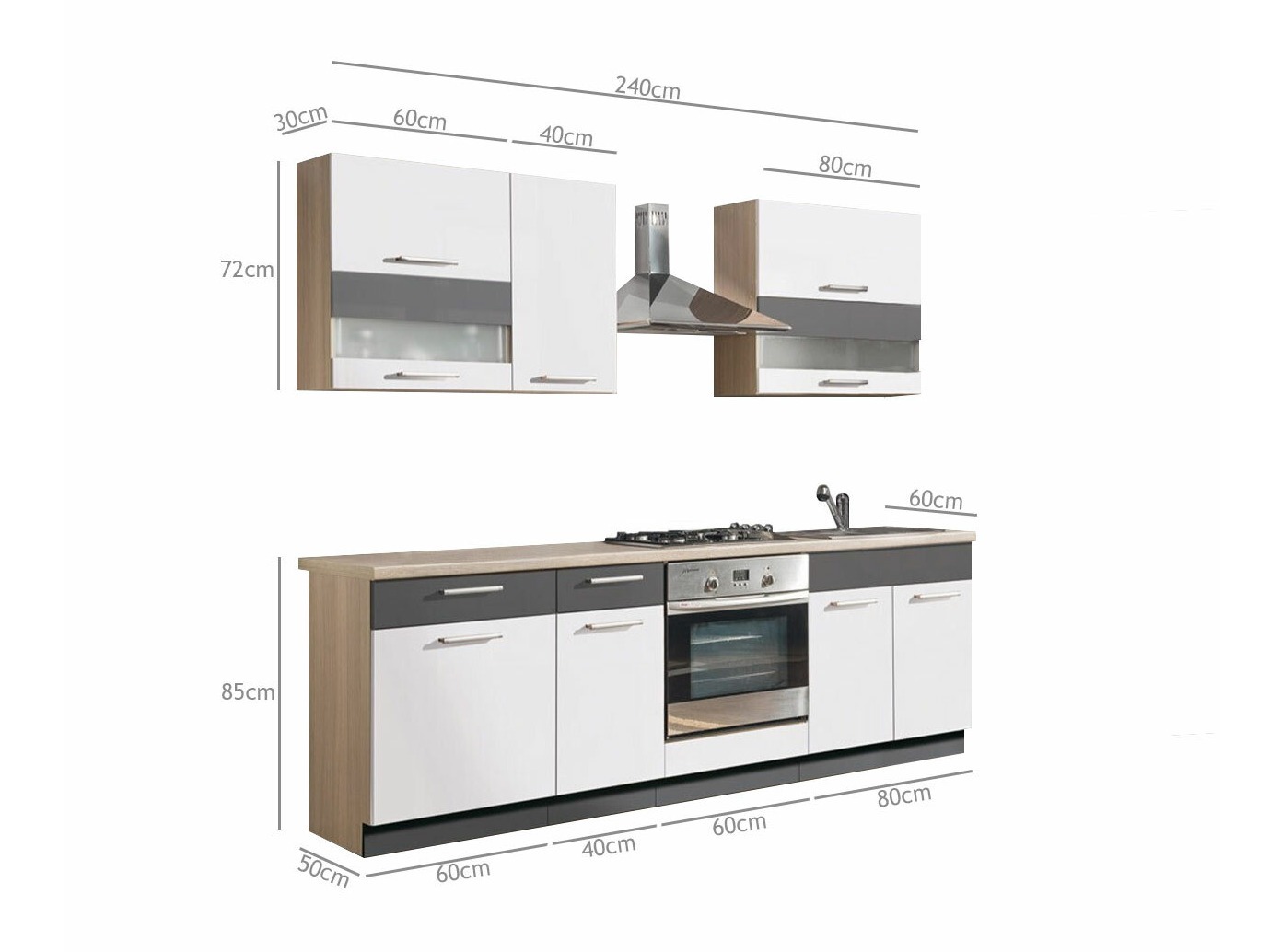 Modular kitchen set Mode Beech 128