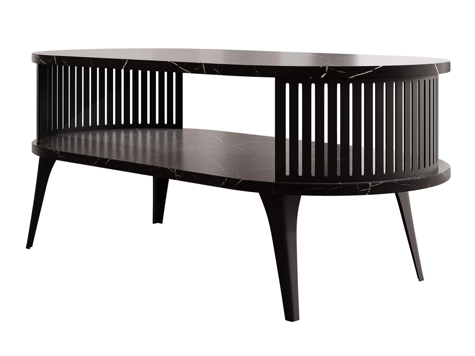Coffee table Vitum III (Black + Black marble)