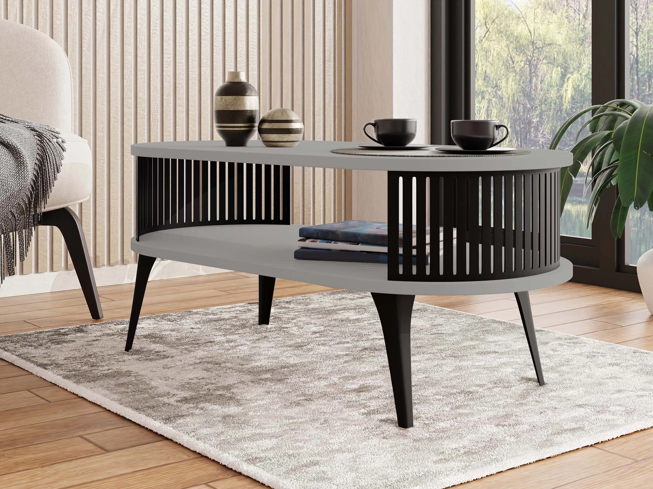 Coffee table Vitum III (Black + Graphite)