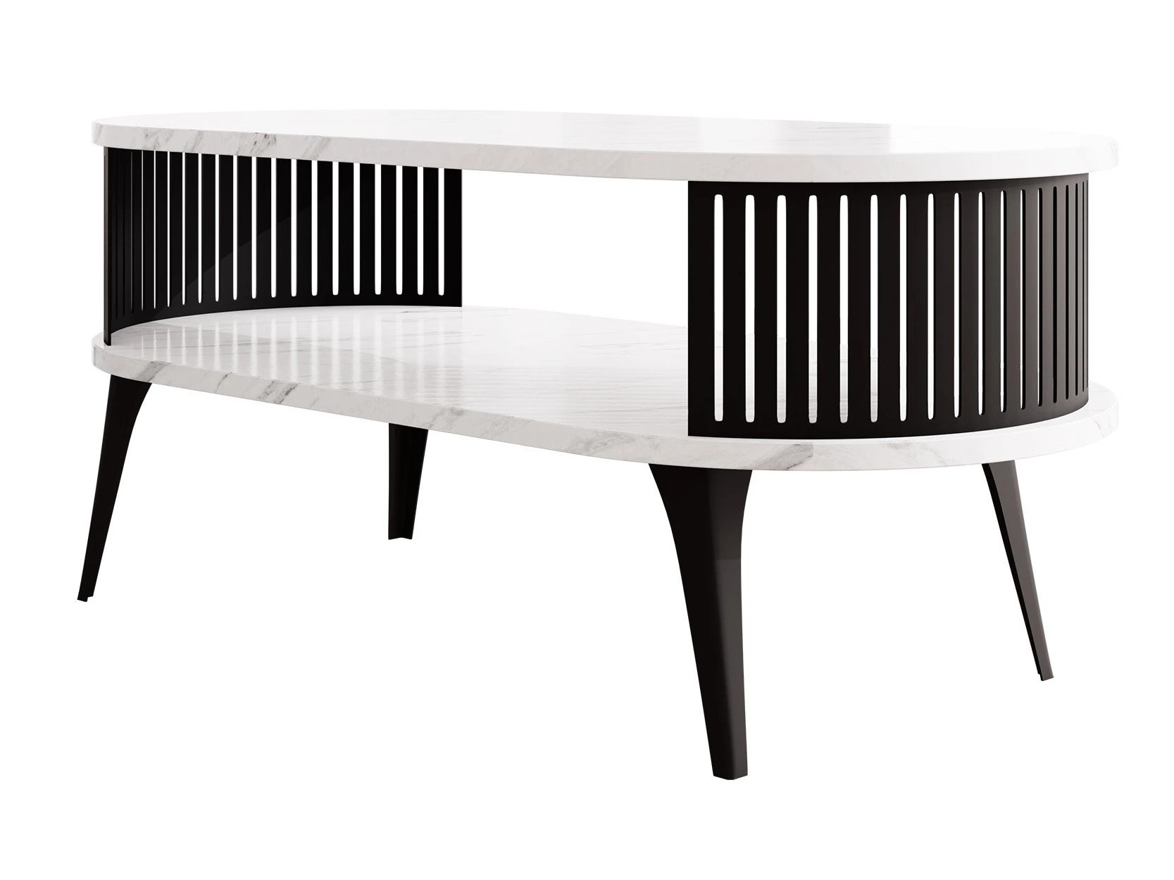 Coffee table Vitum III (Black + White marble)