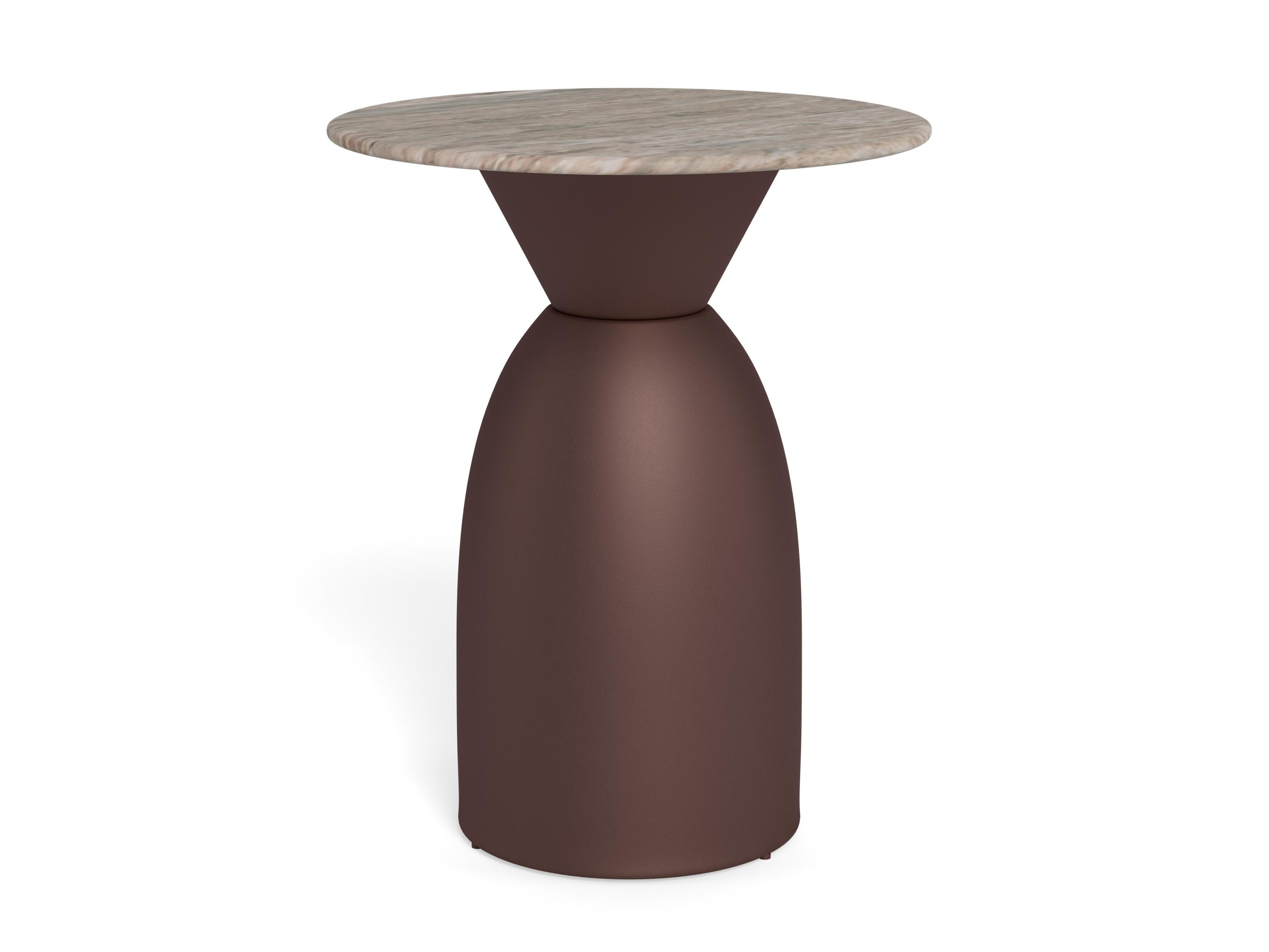 Side table Norsica 1074 (Brown + Grey marble)