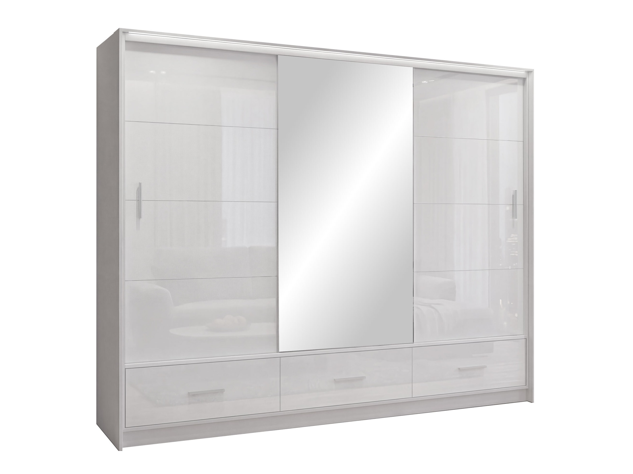 Wardrobe Honolulu 203 (White + Glossy white)