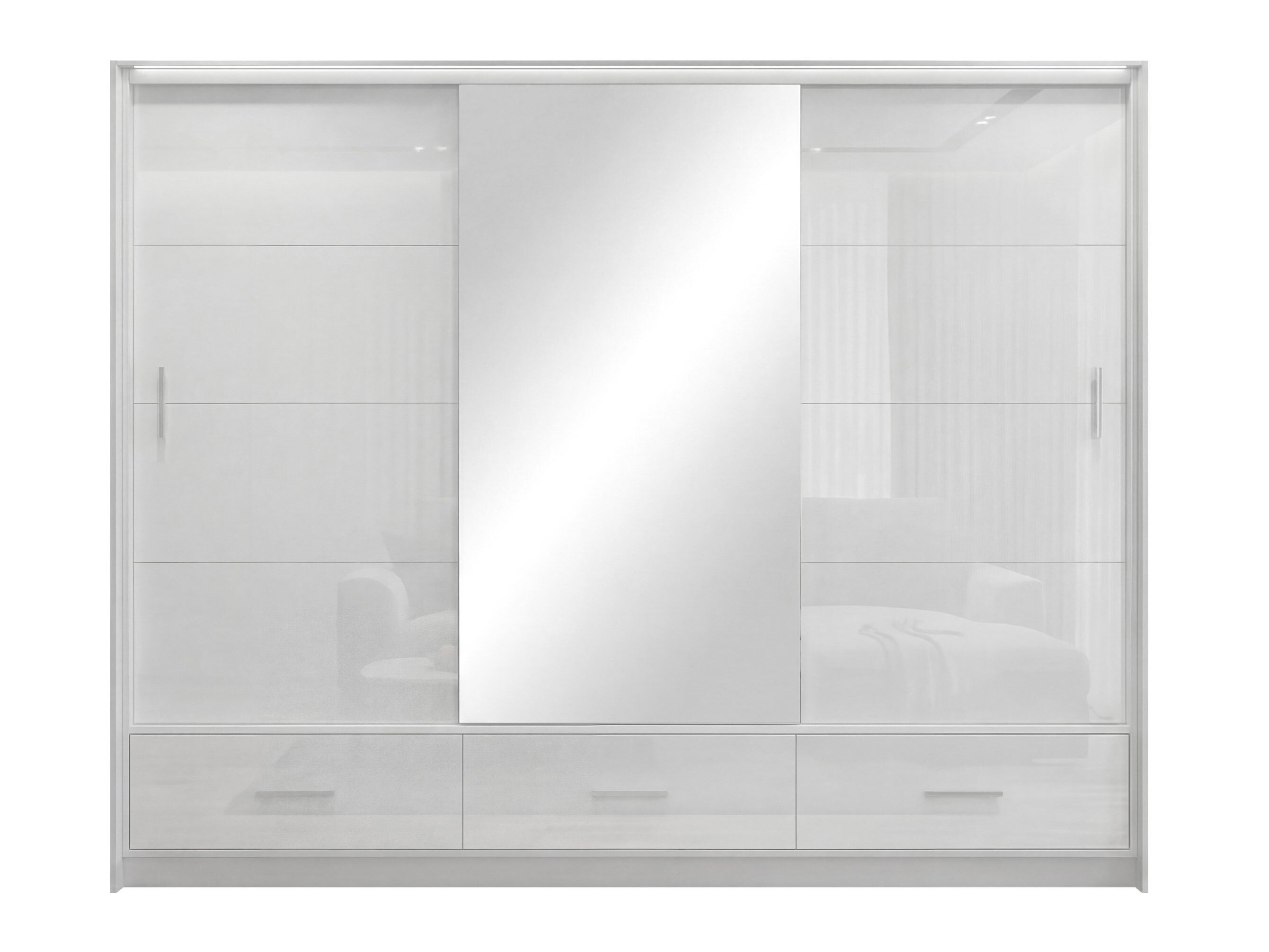Wardrobe Honolulu 203 (White + Glossy white)