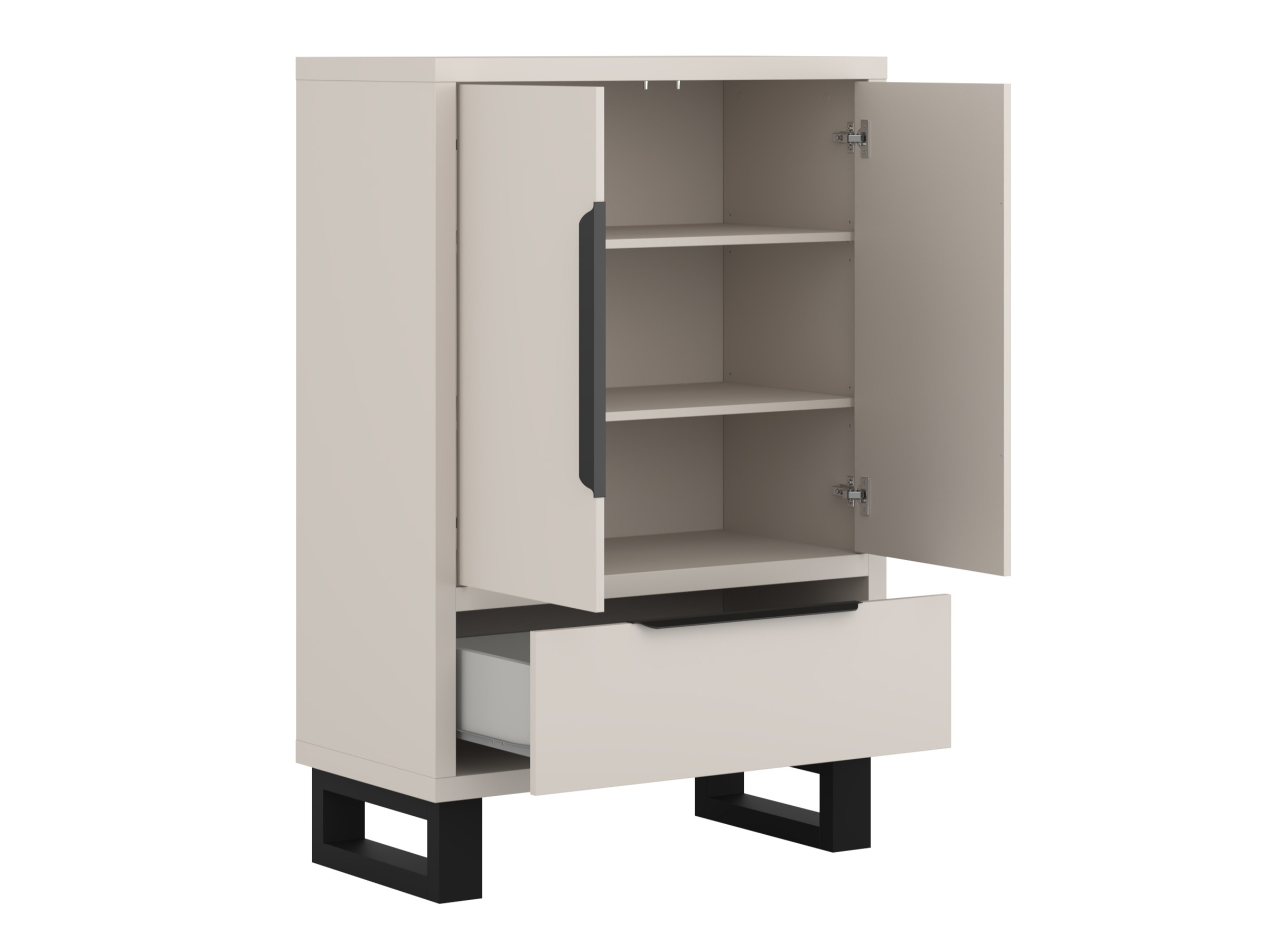 Chest of drawers Avicavu 128 (Cashmere + Black)