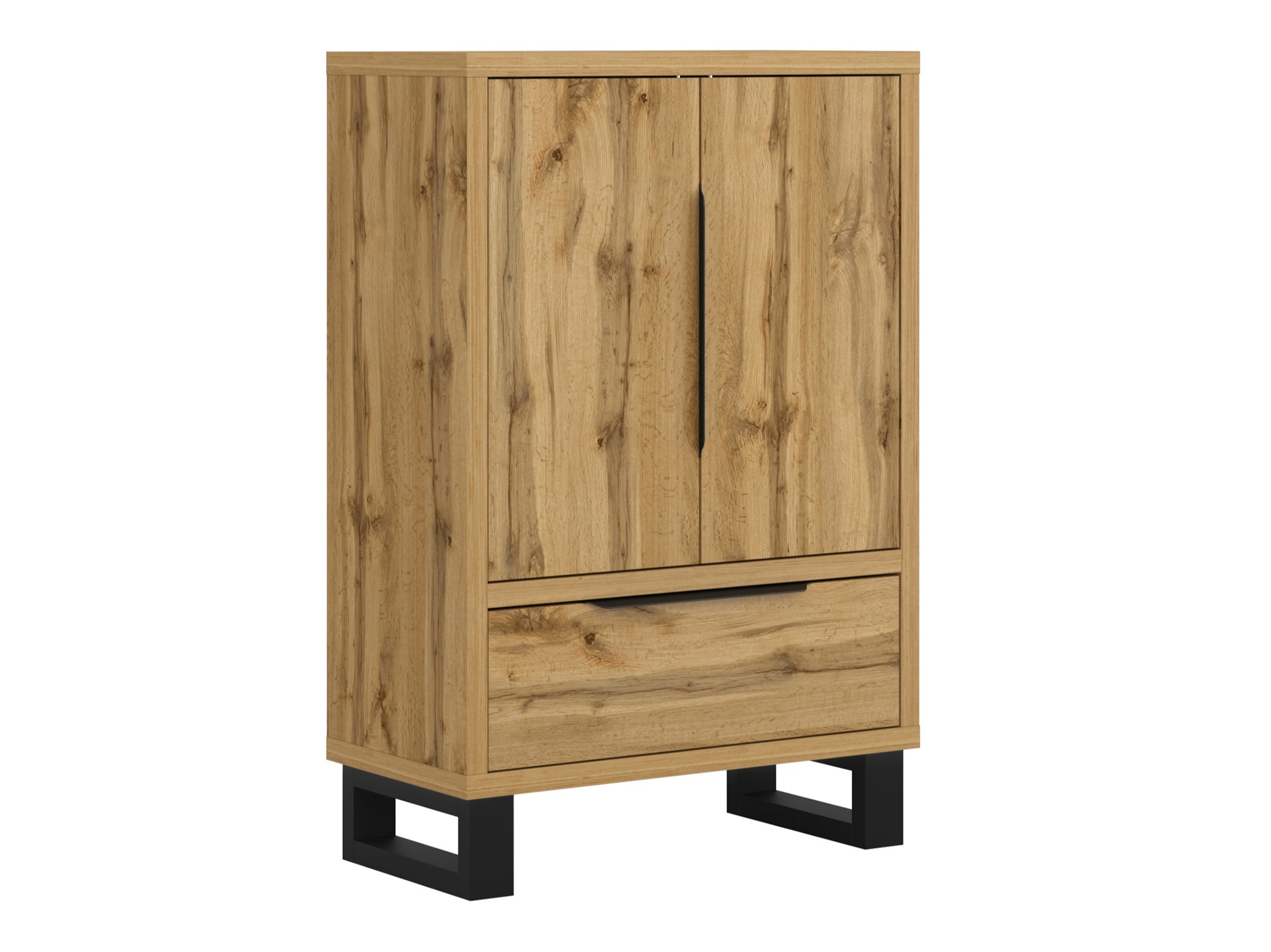 Chest of drawers Avicavu 128 (Wotan Oak + Black)