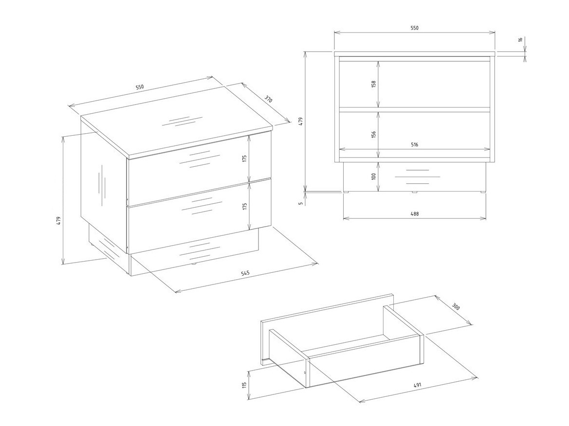 Bedside table Mandeville 371