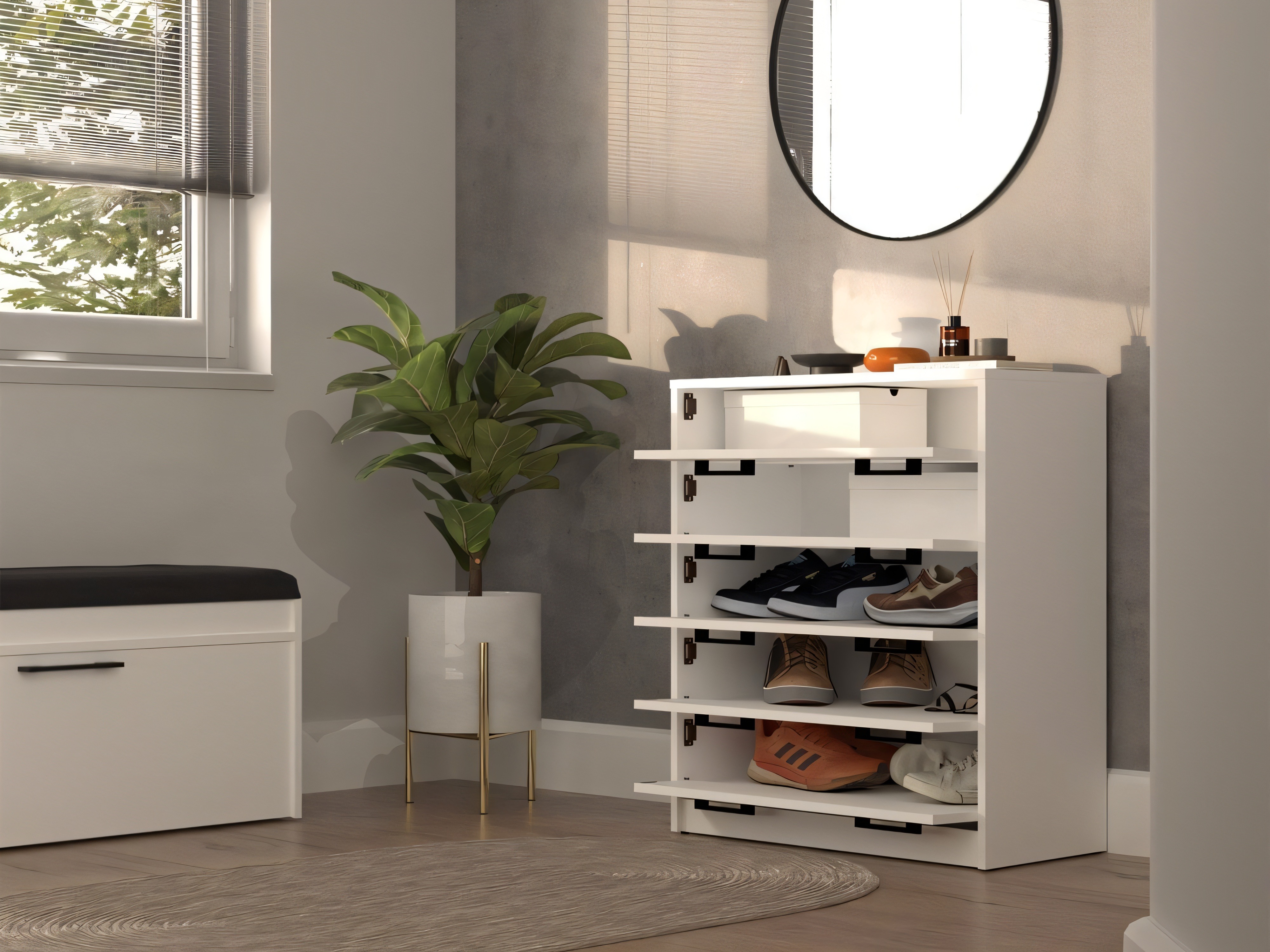 Shoe cabinet Mandeville 372 (White)