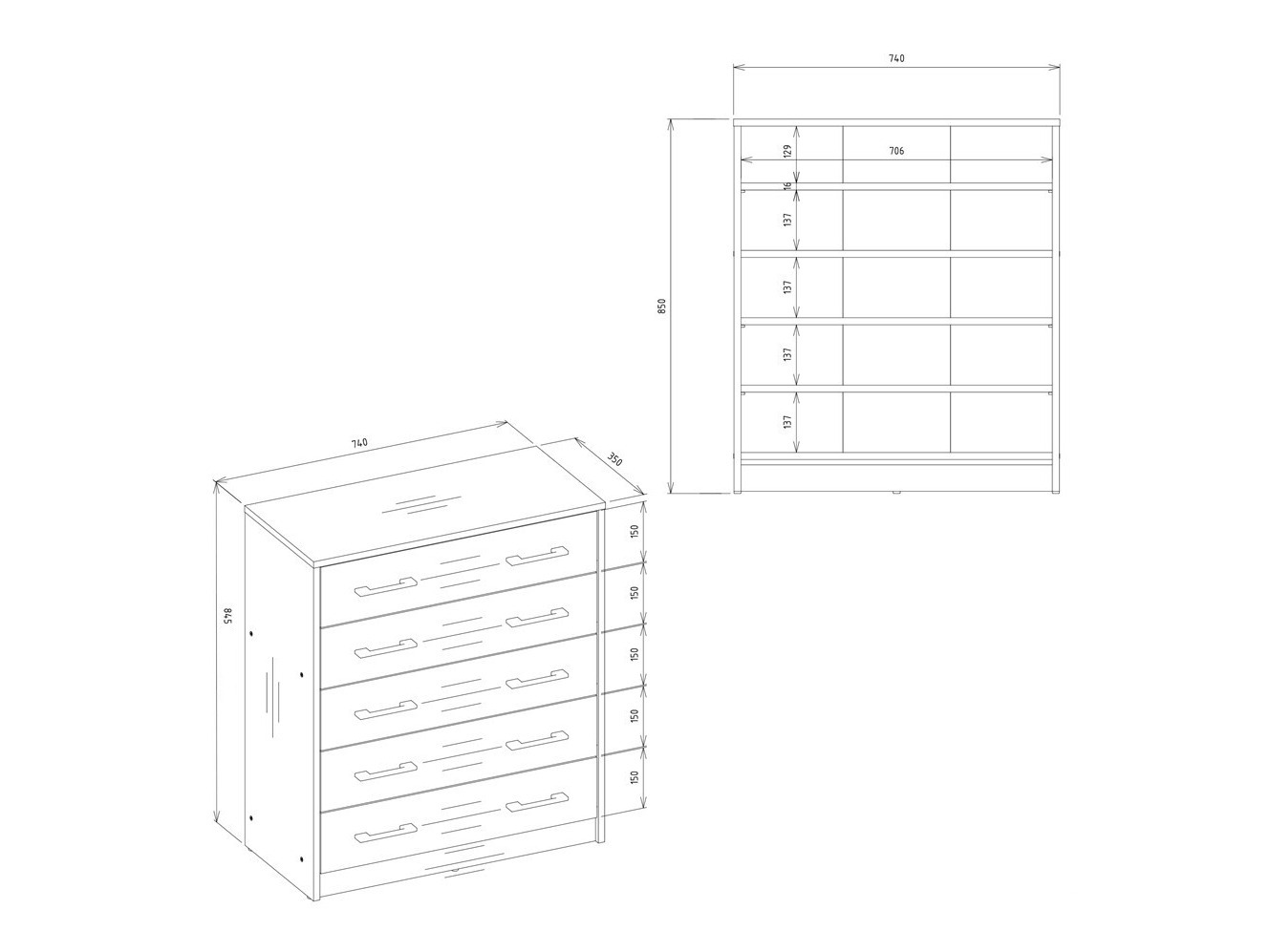 Shoe cabinet Mandeville 372 (White)