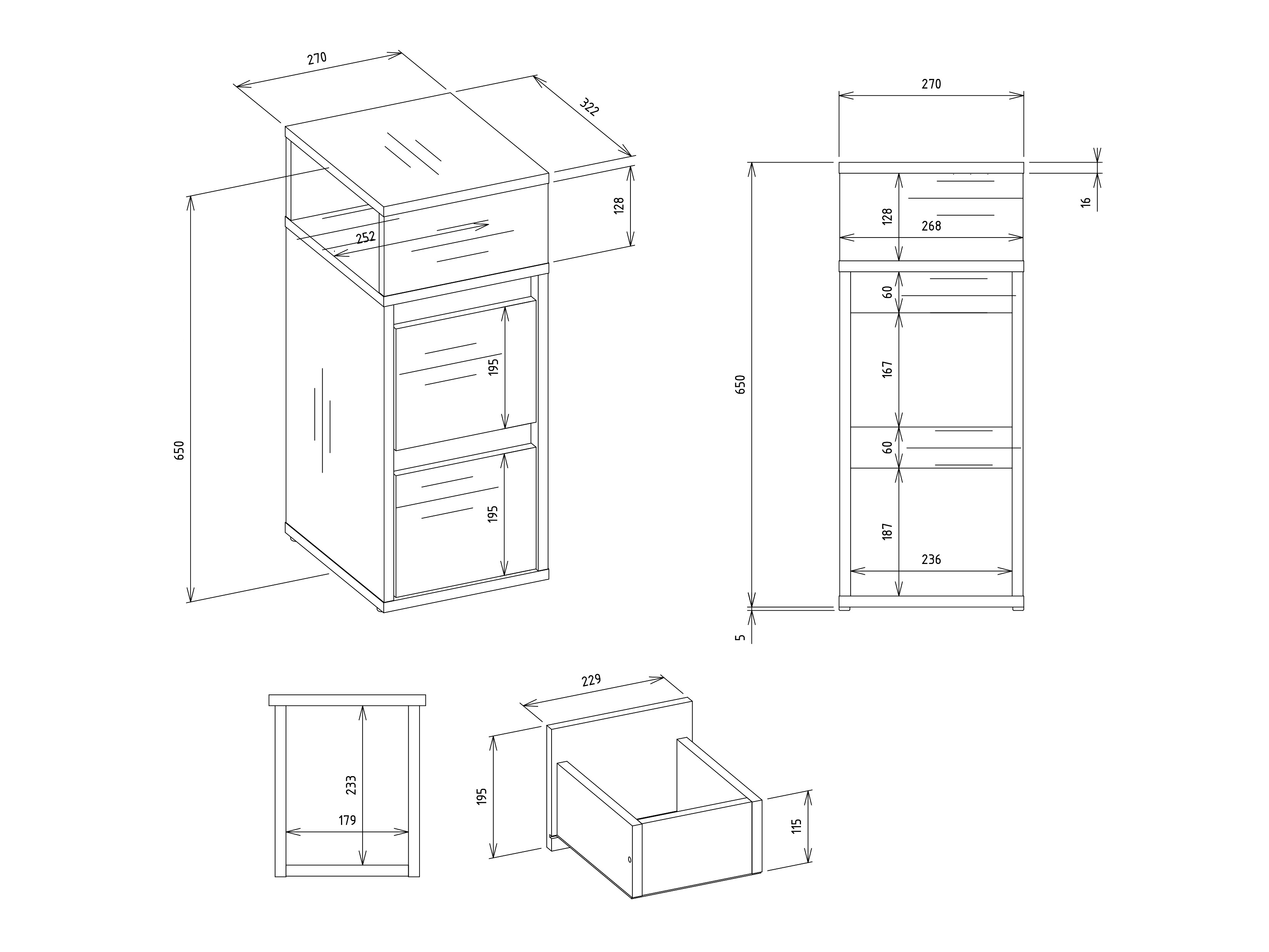 Bedside table Mandeville 373 (White)