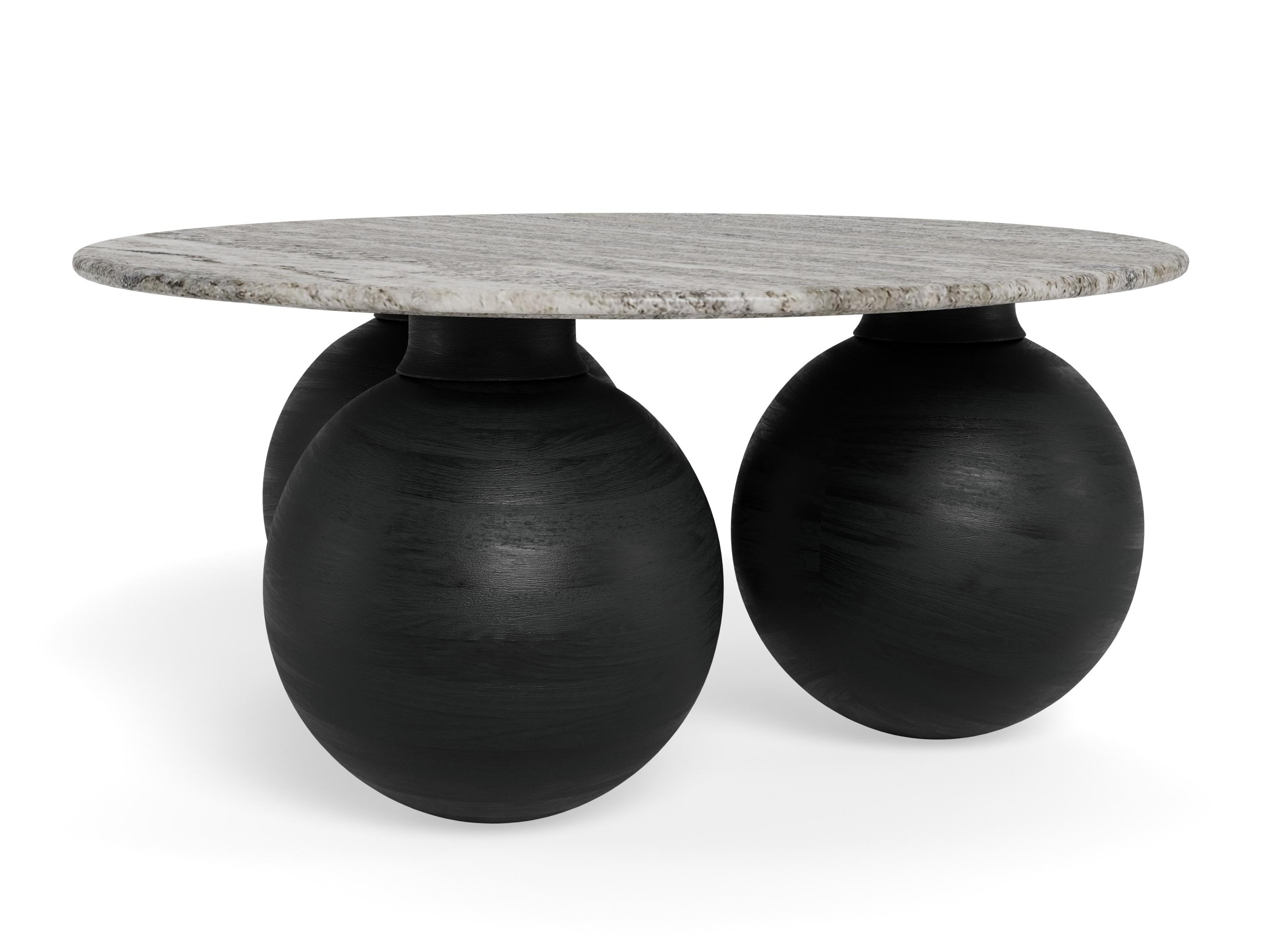 Coffee table Norsica 1082 (Black + Grey marble)