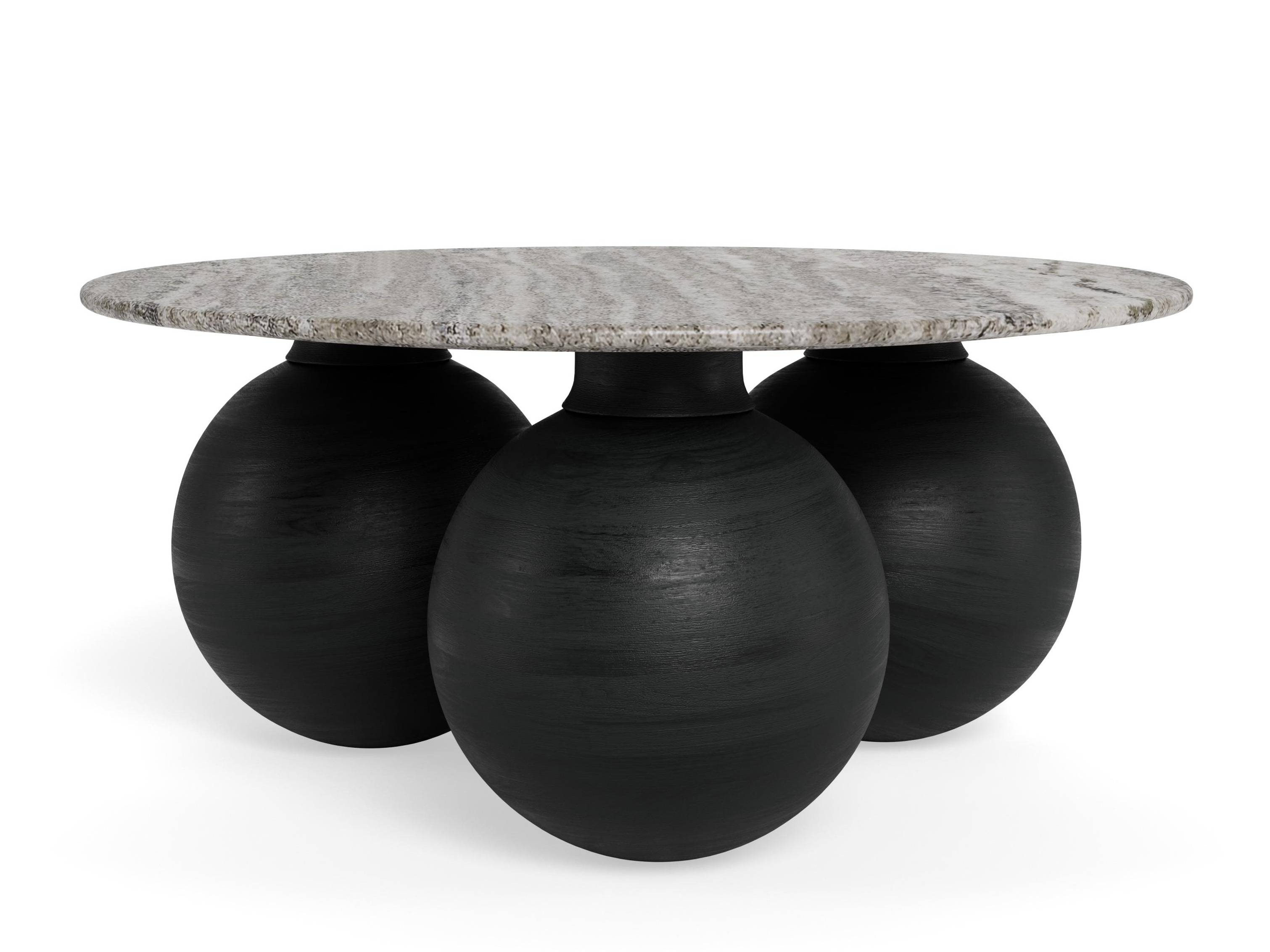 Coffee table Norsica 1082 (Black + Grey marble)