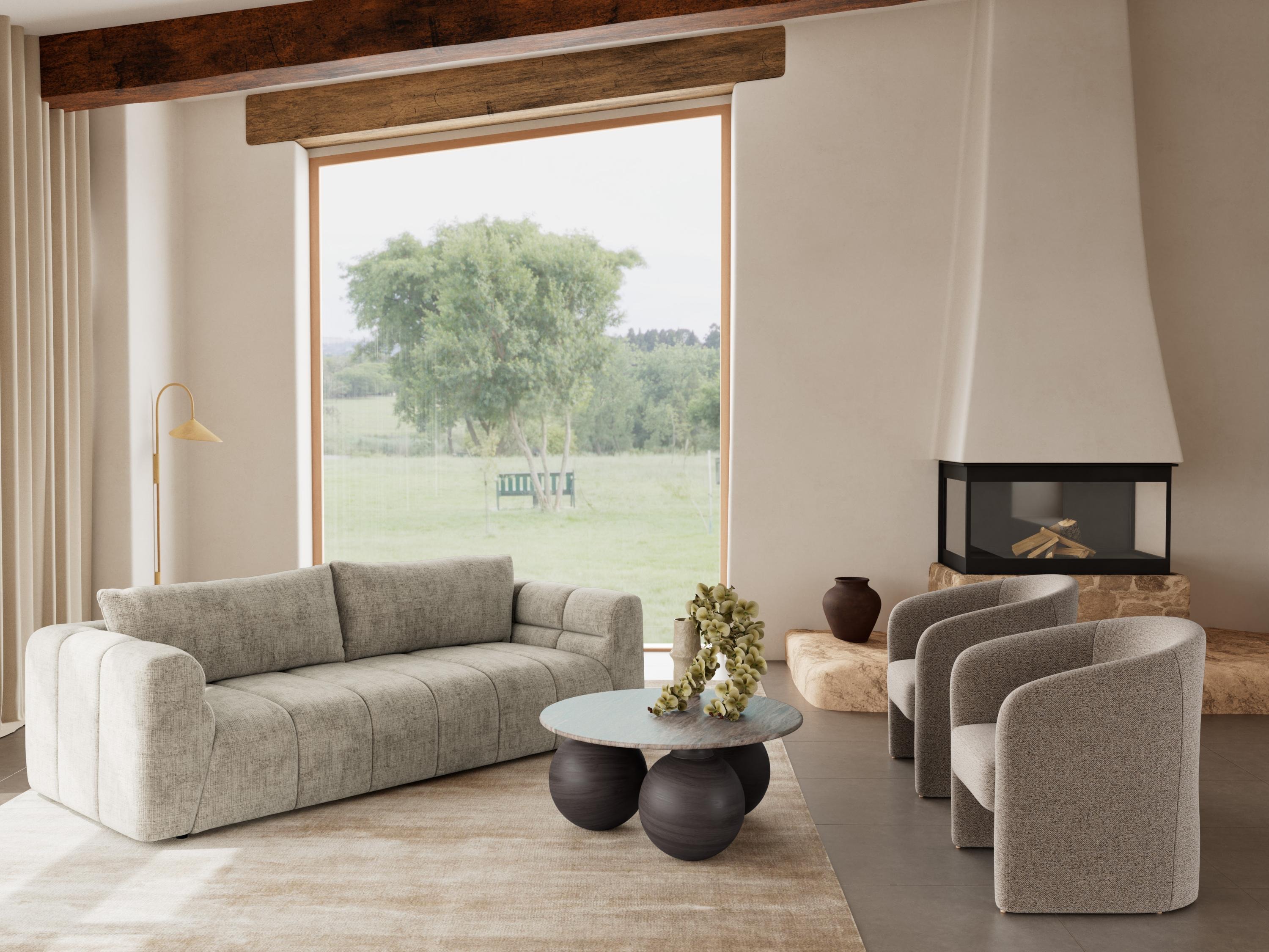Coffee table Norsica 1082 (Brown + Grey marble)