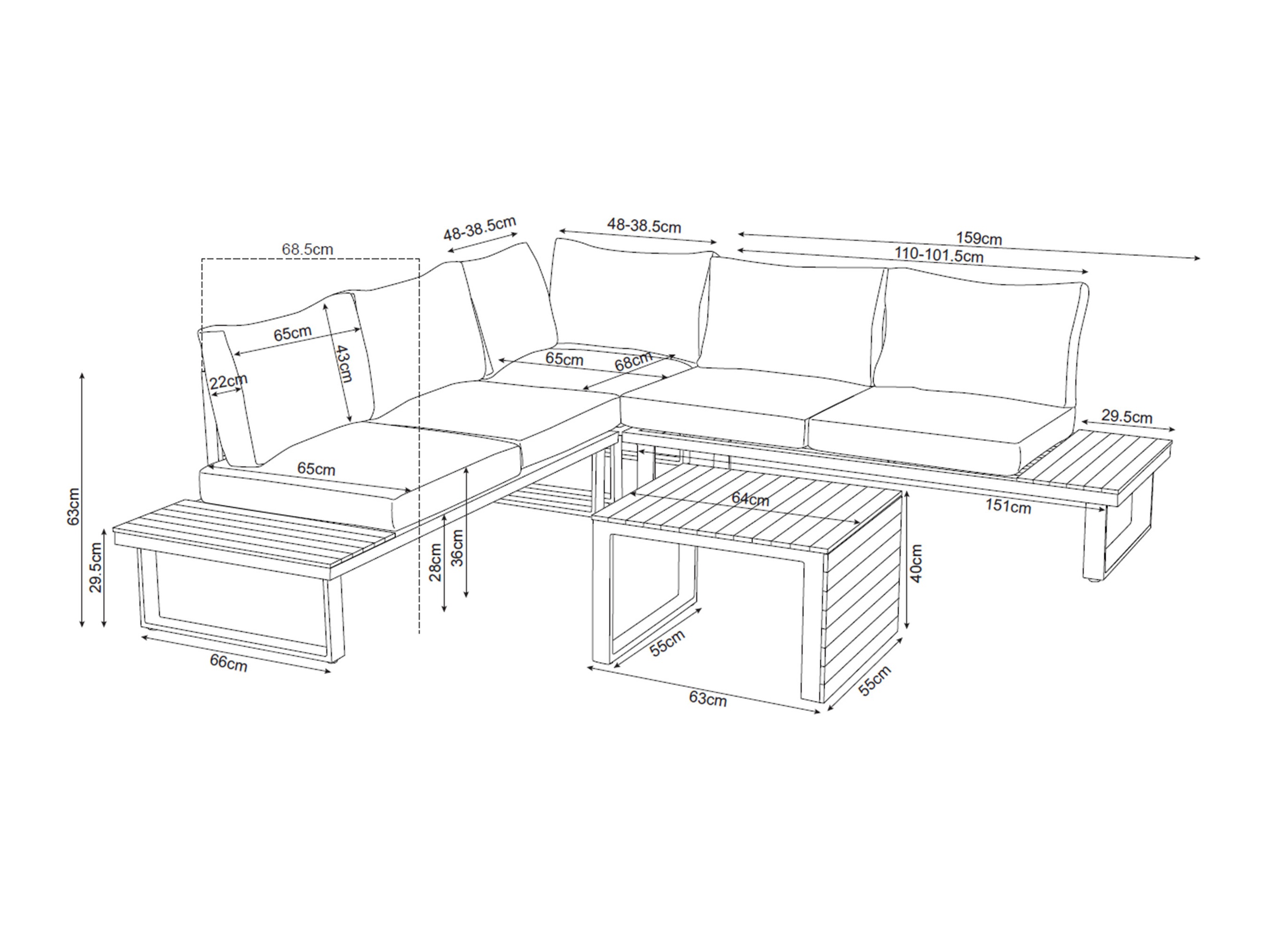 Outdoor furniture set Mandeville 374
