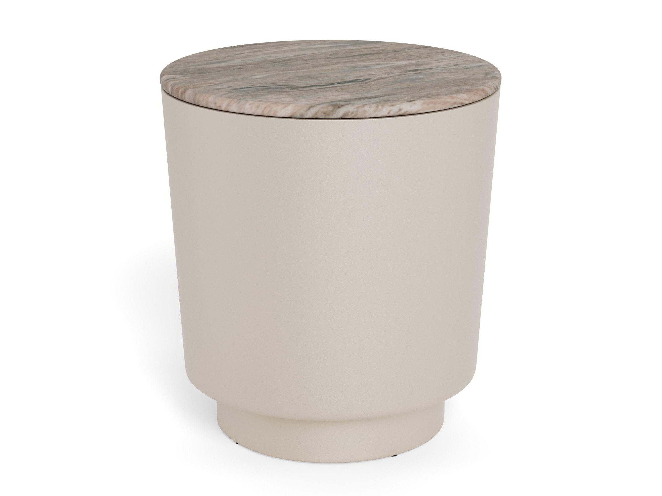 Side table Norsica 1083 (Light grey + Grey marble)