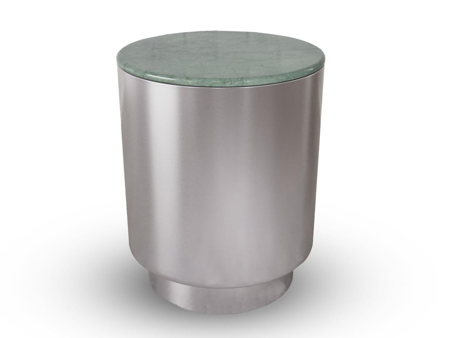 Side table Norsica 1083 (Silver + Green marble)