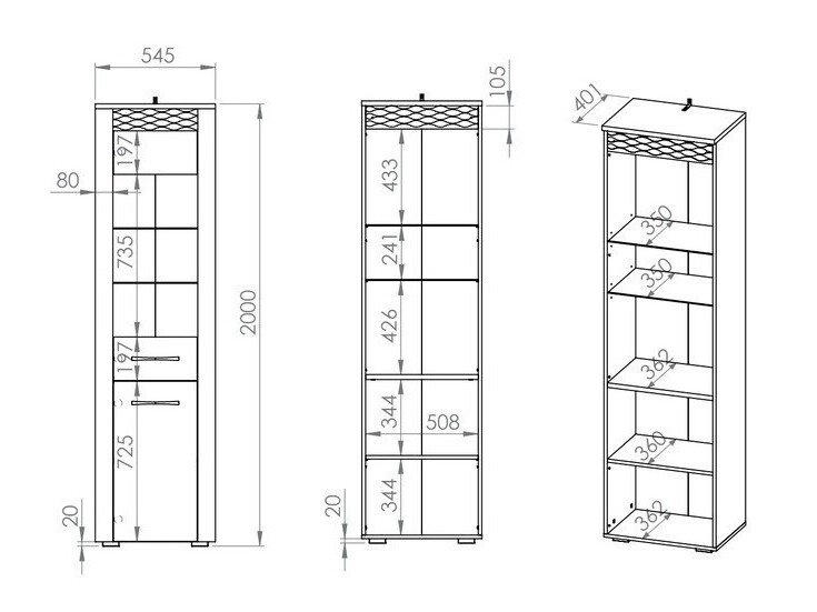 Bookcase Flonole 102