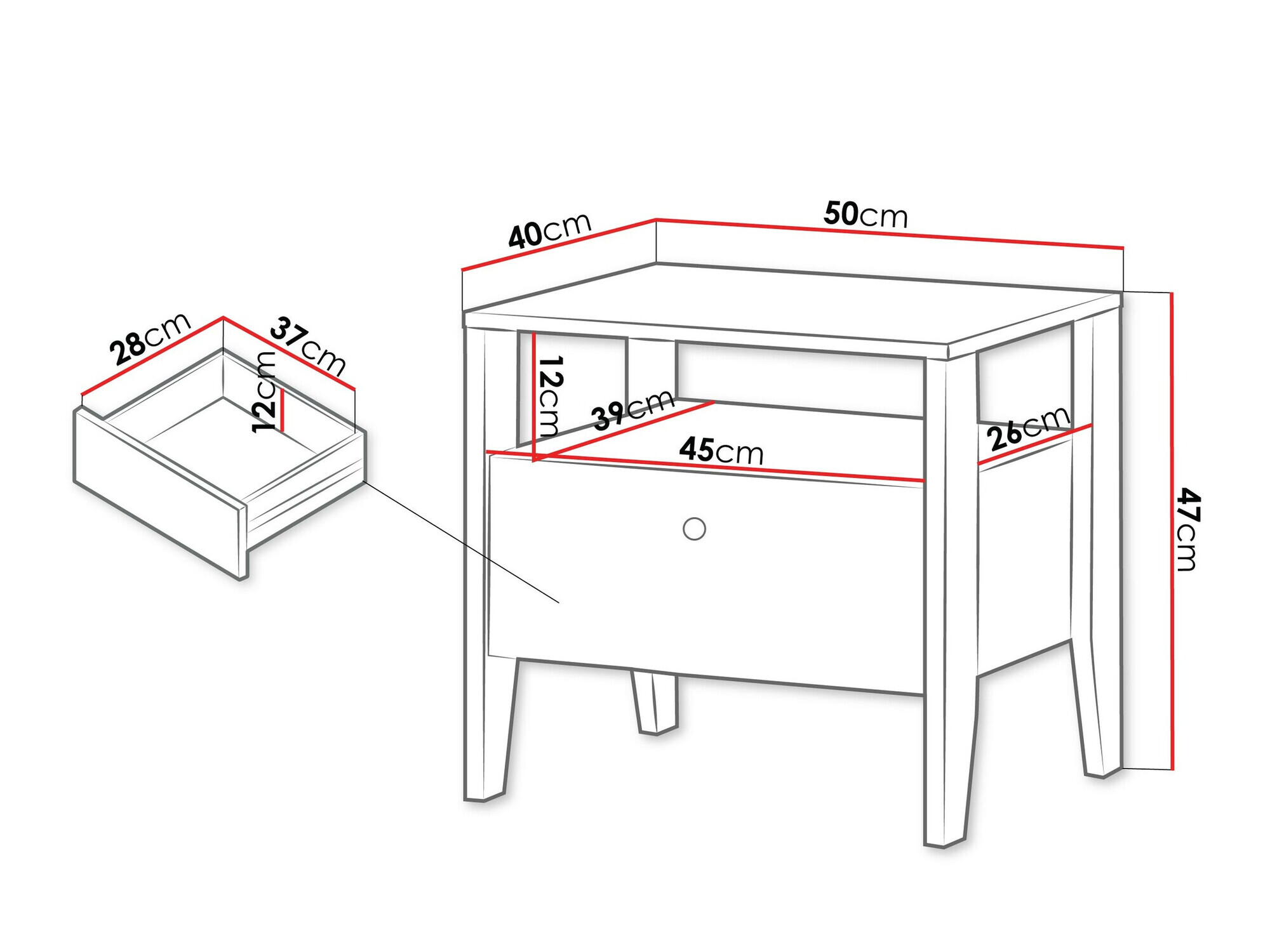 Bedside table Morlivo 102