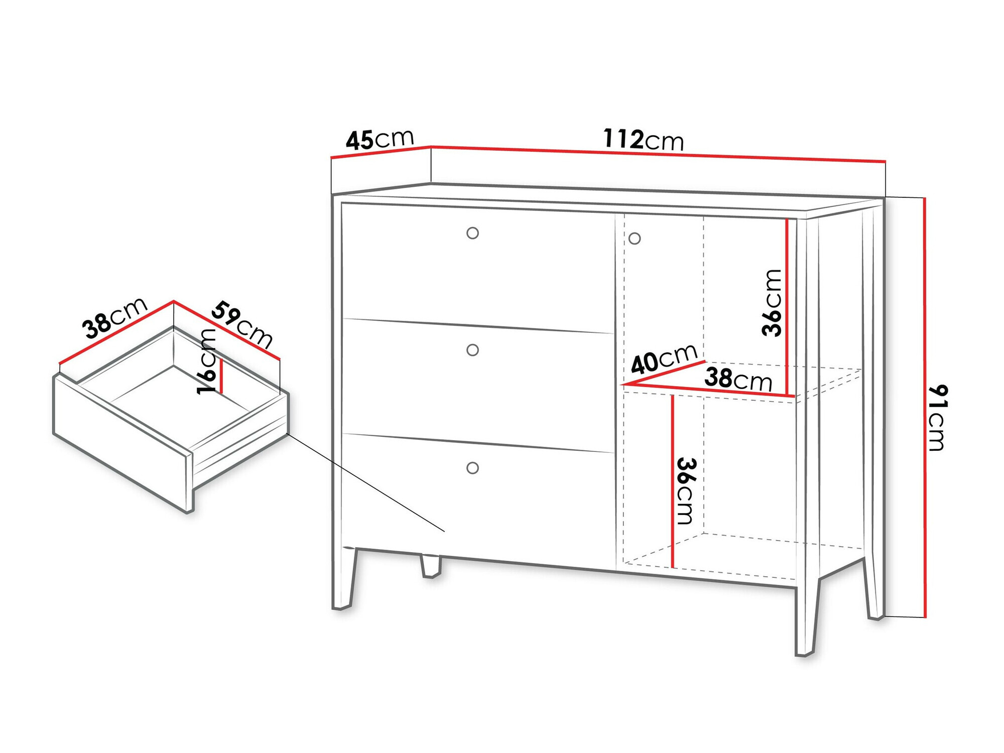Chest of drawers Morlivo 101