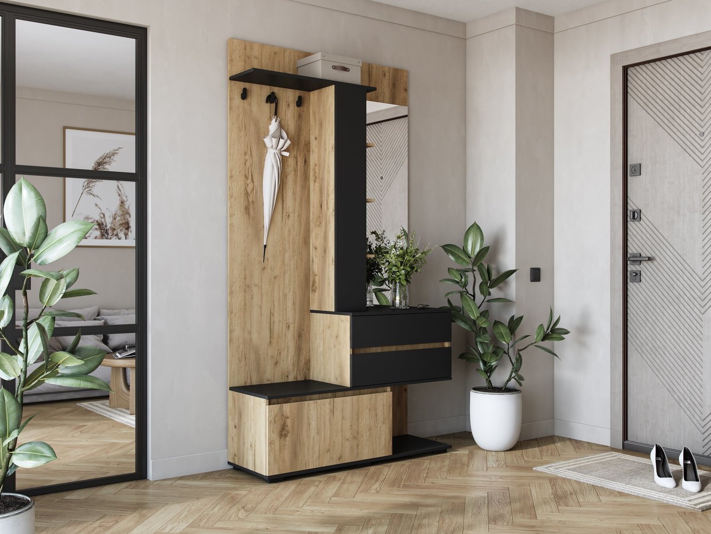 Hallway set Houston 2123 (Golden oak + Black)
