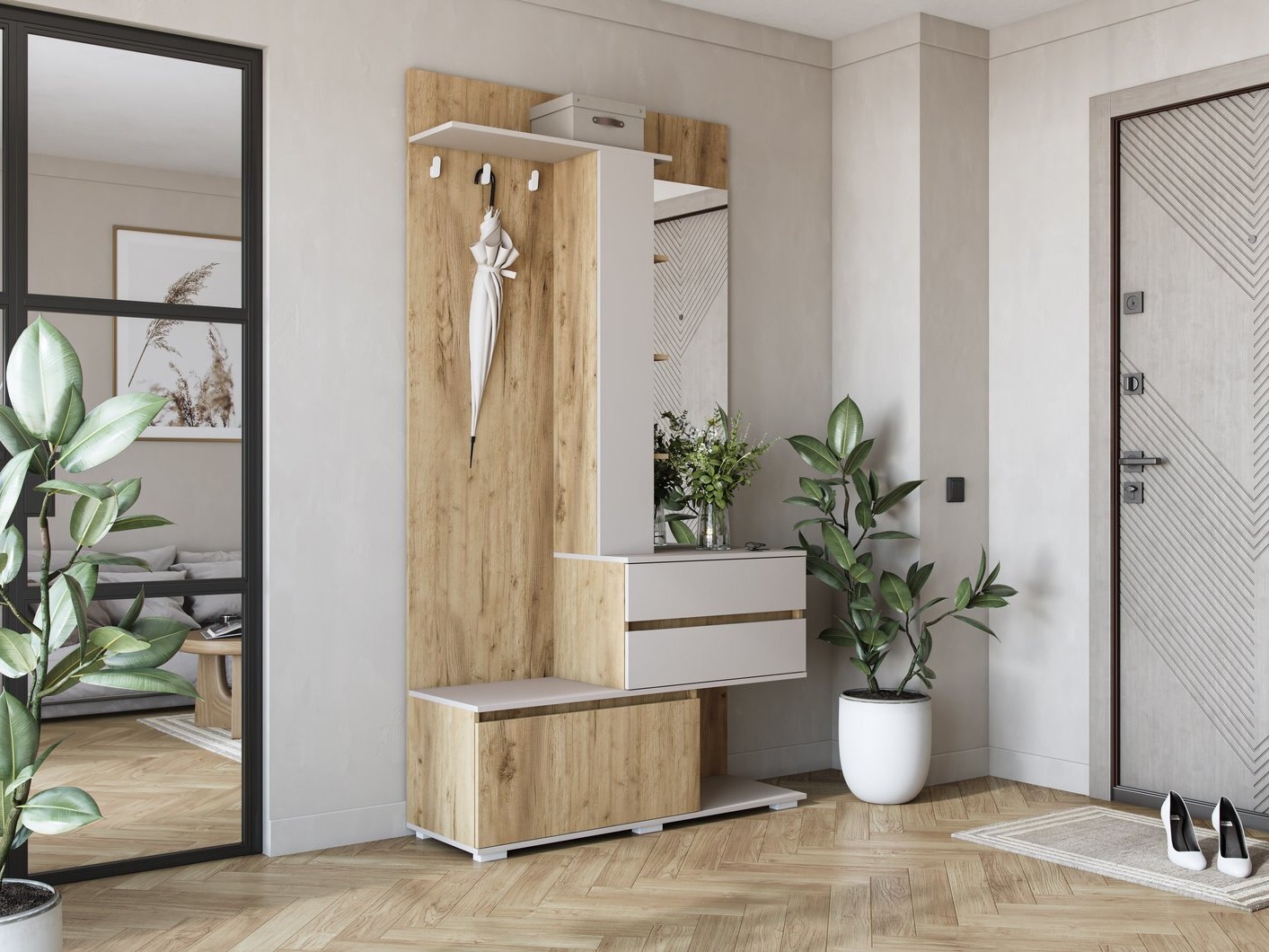 Hallway set Houston 2123 (Golden oak + Cashmere)