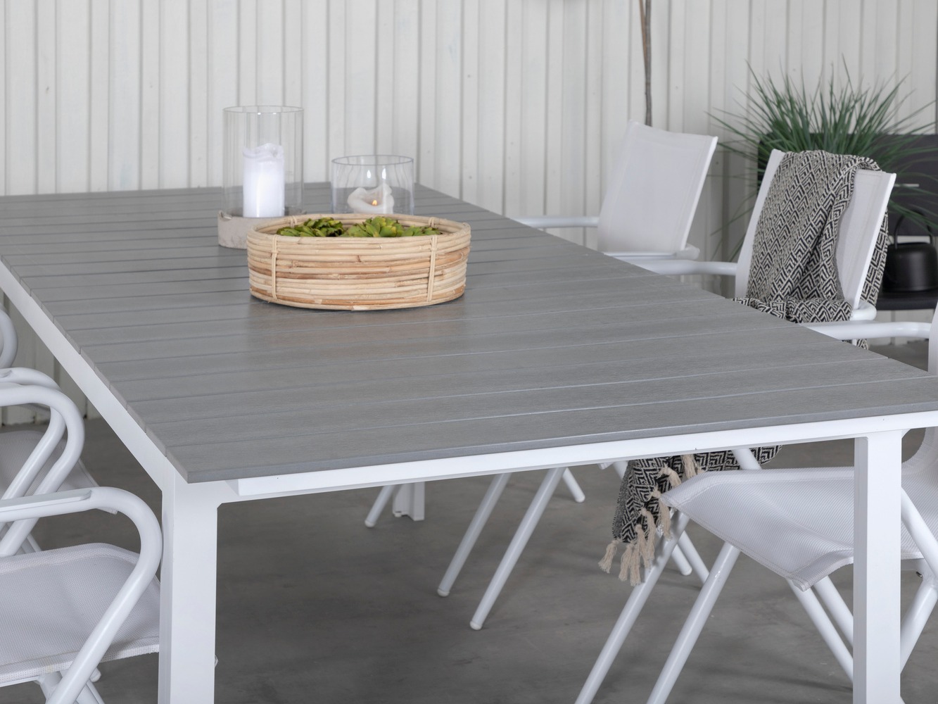 Outdoor table Dallas 668 (Grey + White)