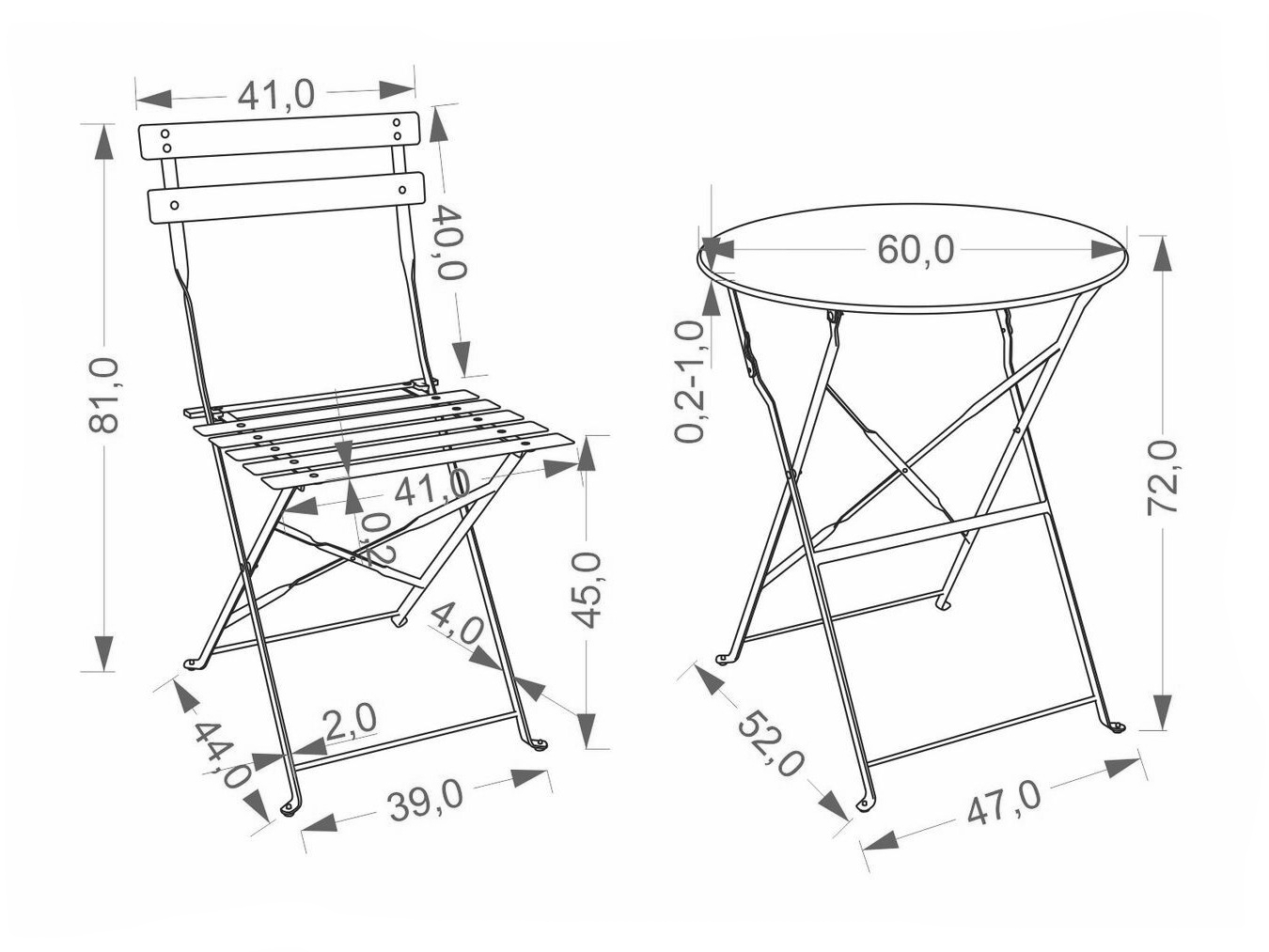 Balcony furniture set Houston 2129 (Black)