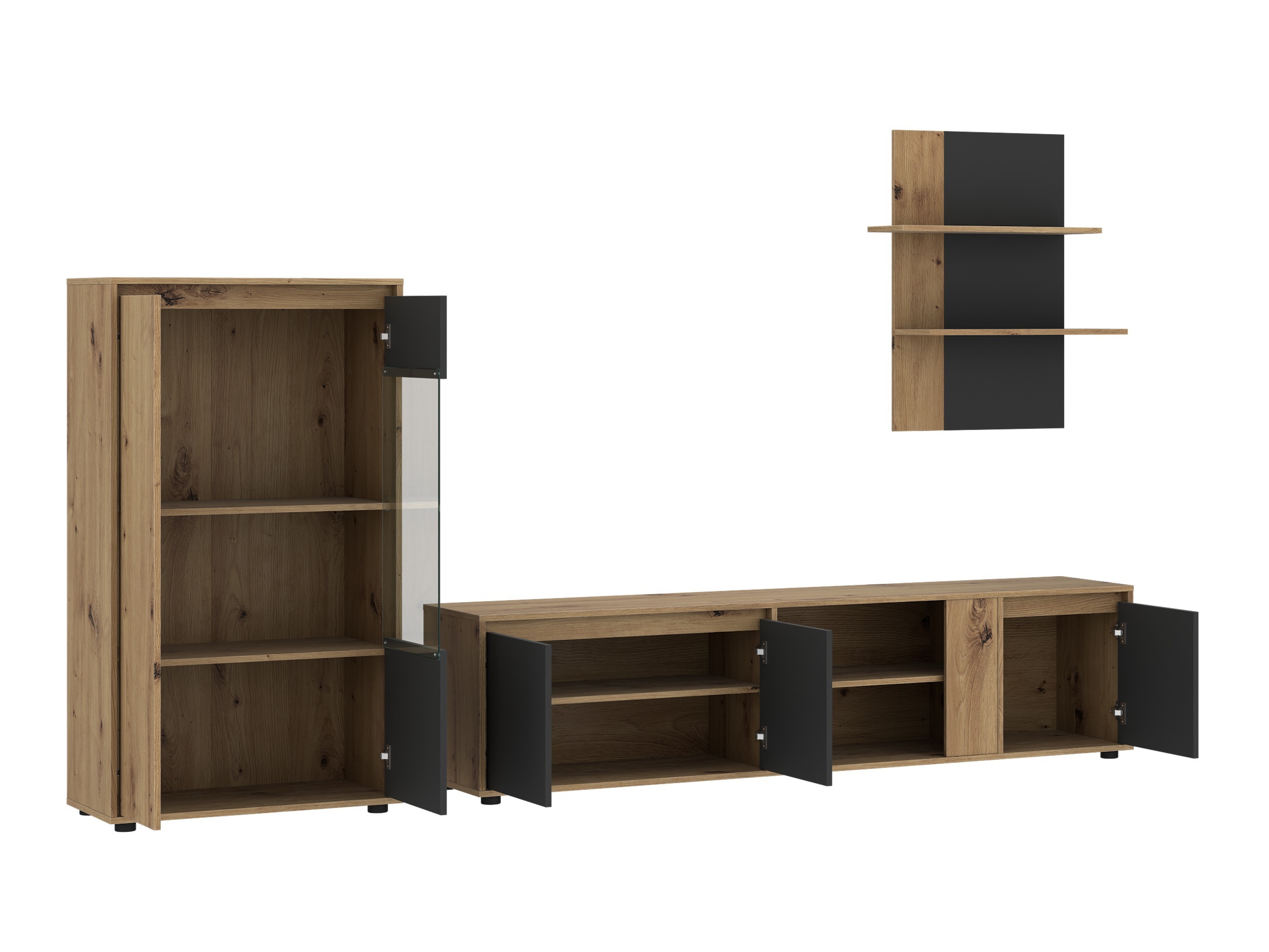 Living room set Ontario 226 (Anthracite + Artisan oak)