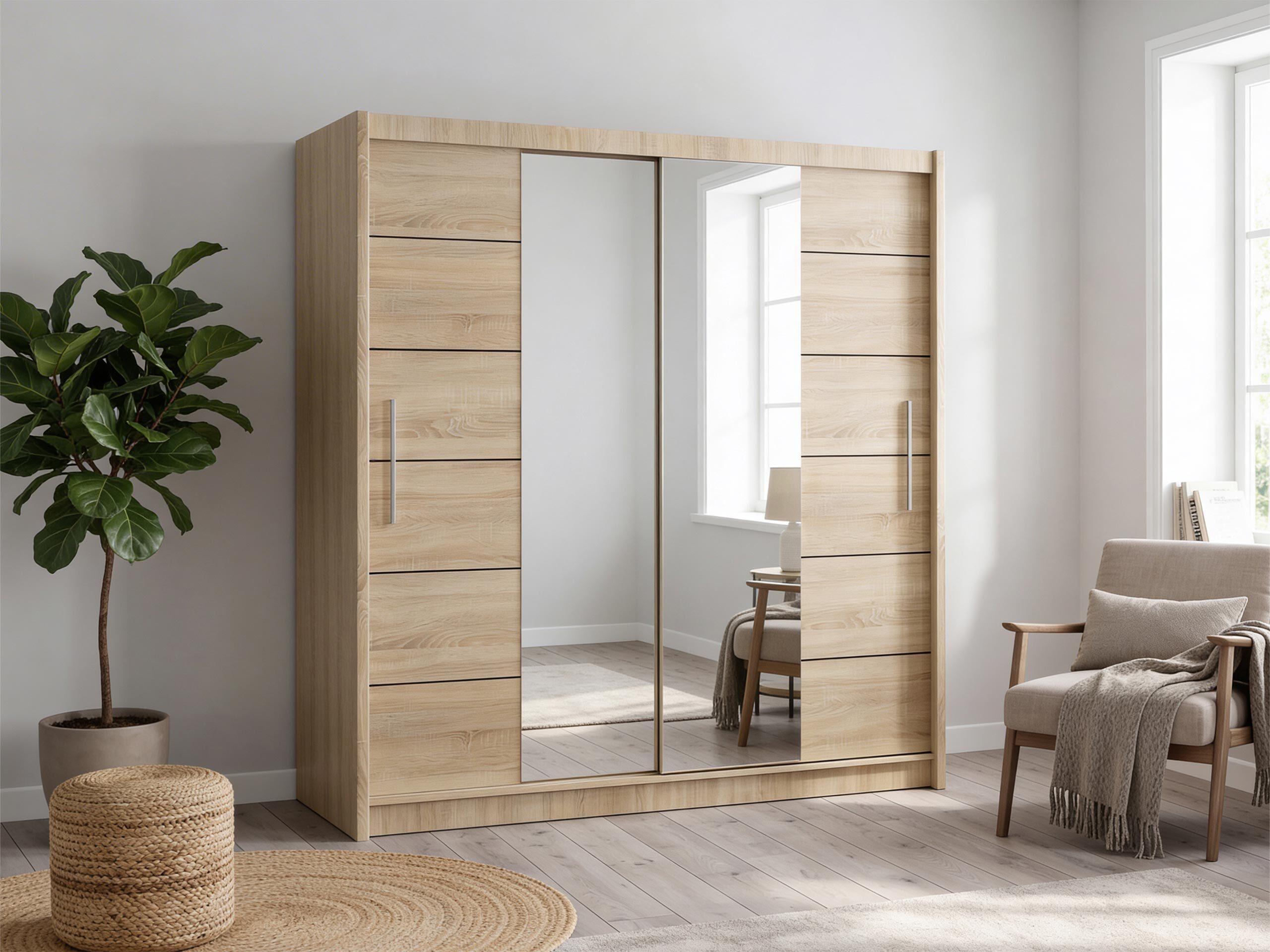 Wardrobe Honolulu 193 (Sonoma oak + tinted mirror)