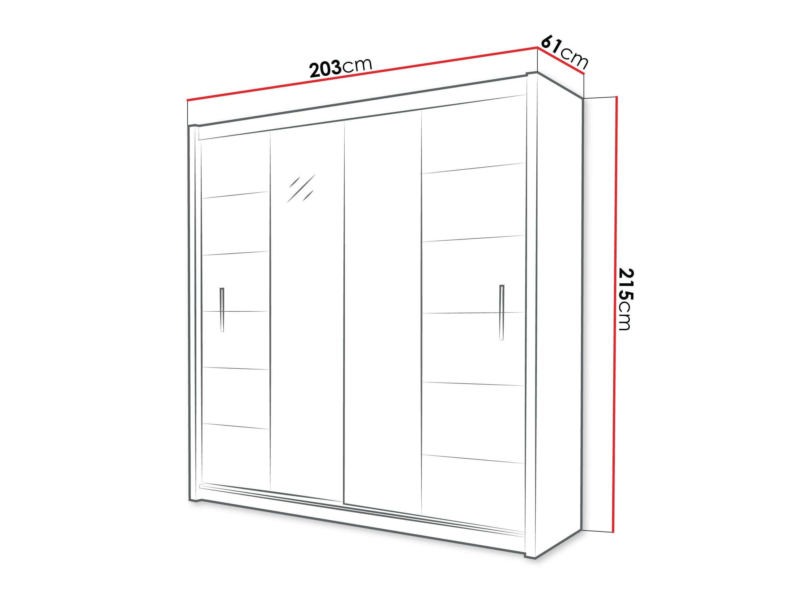 Wardrobe Honolulu 193 (Sonoma oak + tinted mirror)