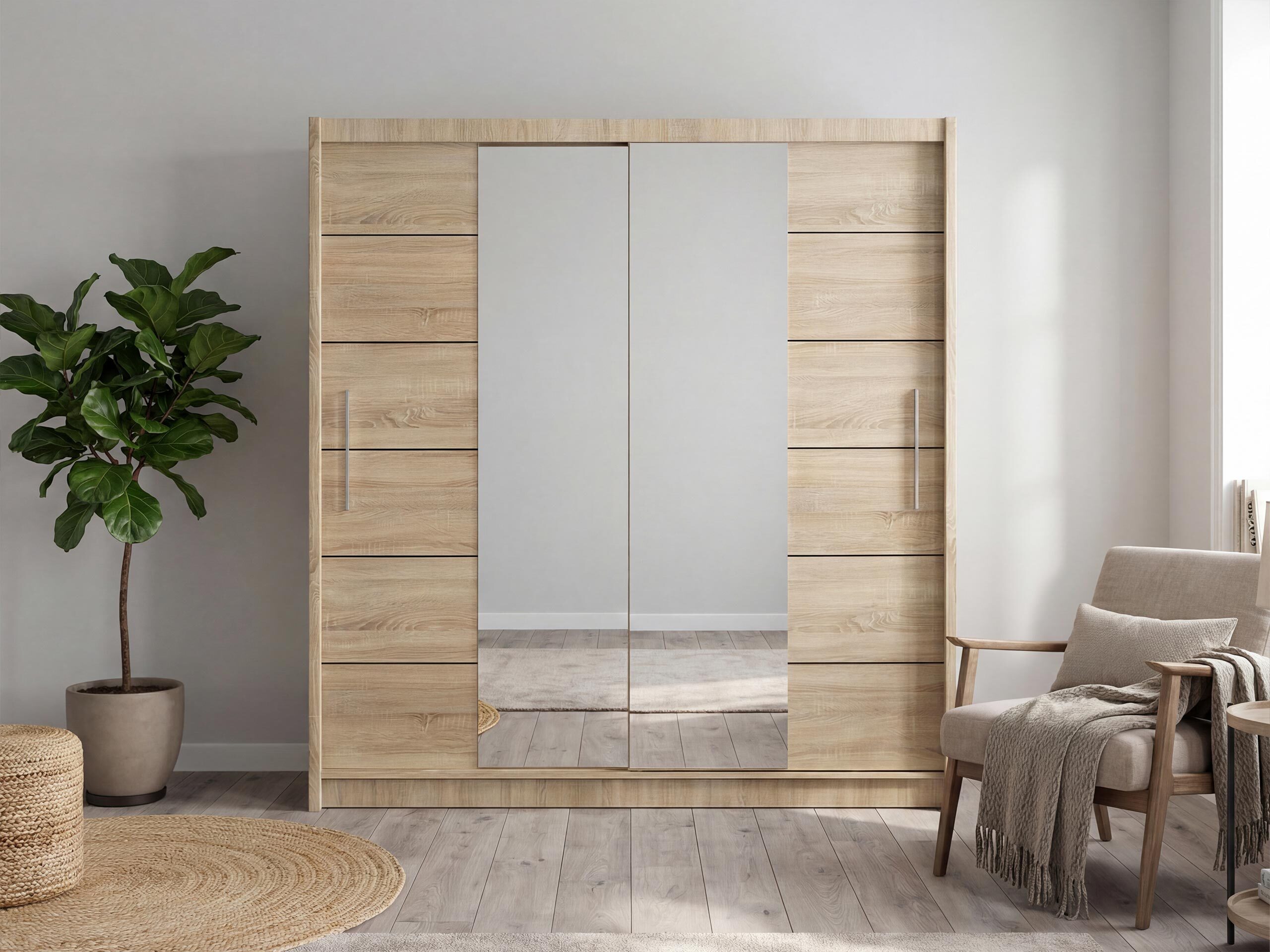 Wardrobe Honolulu 193 (Sonoma oak + tinted mirror)