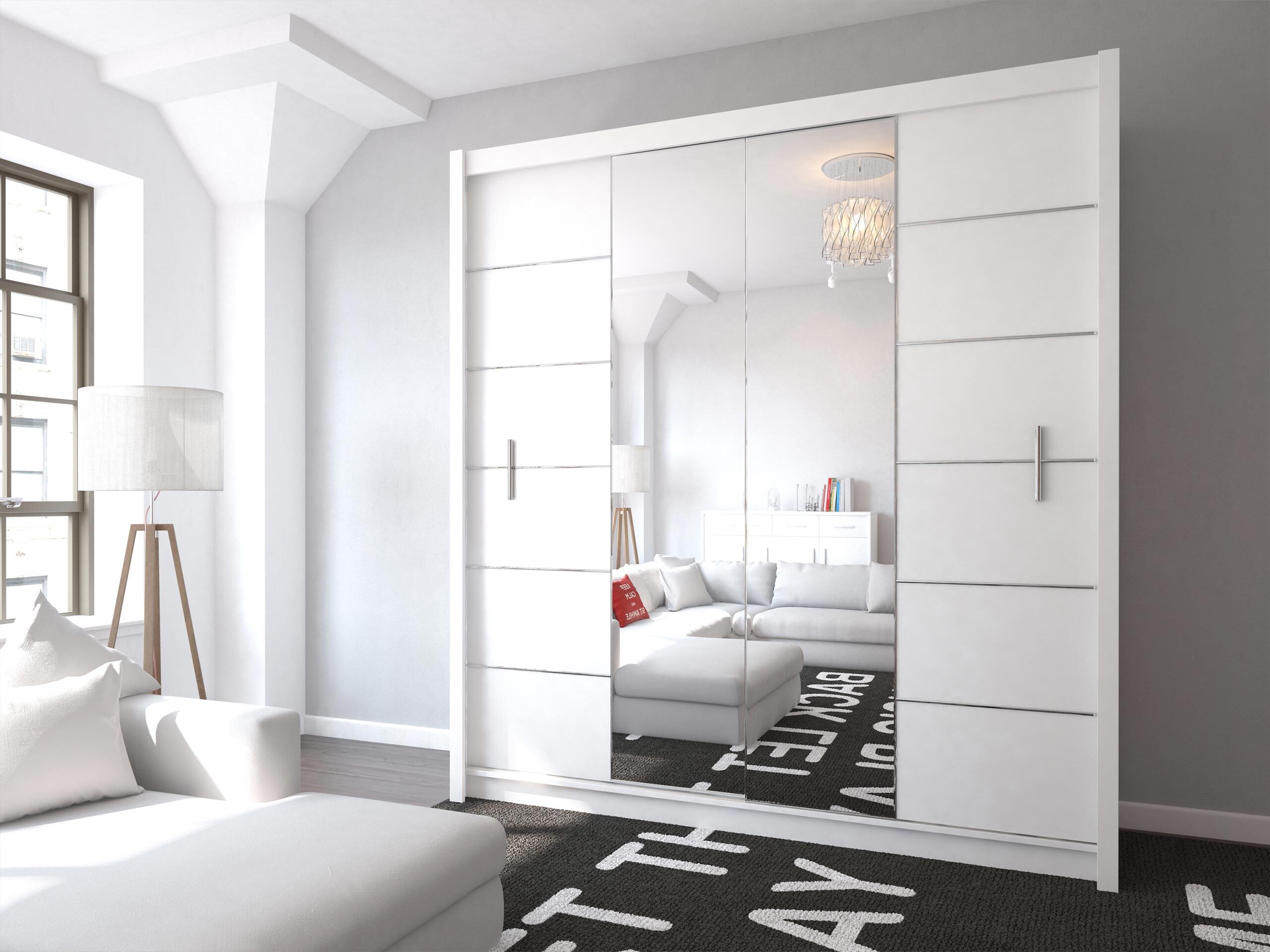 Wardrobe Honolulu 193 (White + mirror)