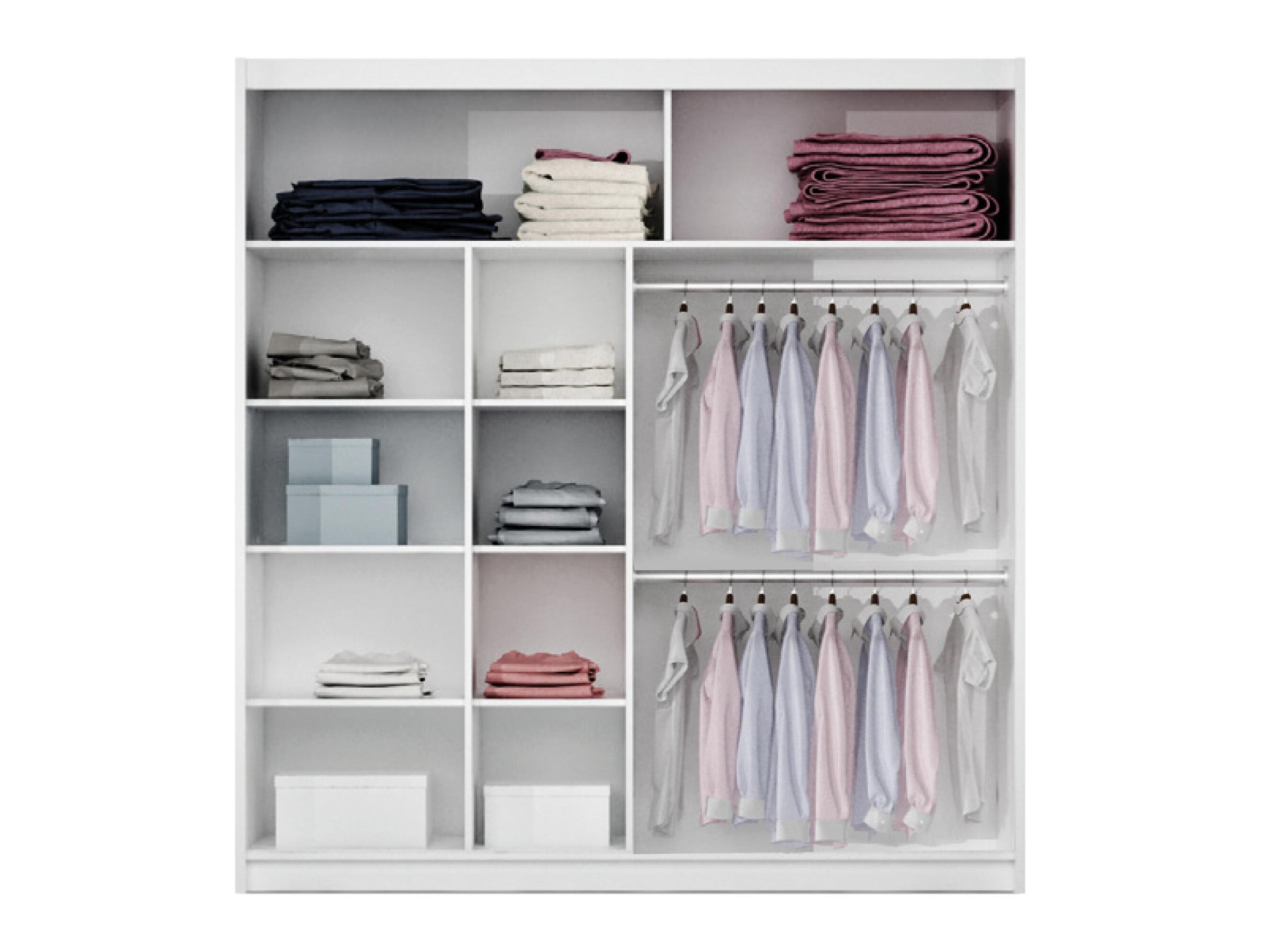 Wardrobe Honolulu 193 (White + mirror)