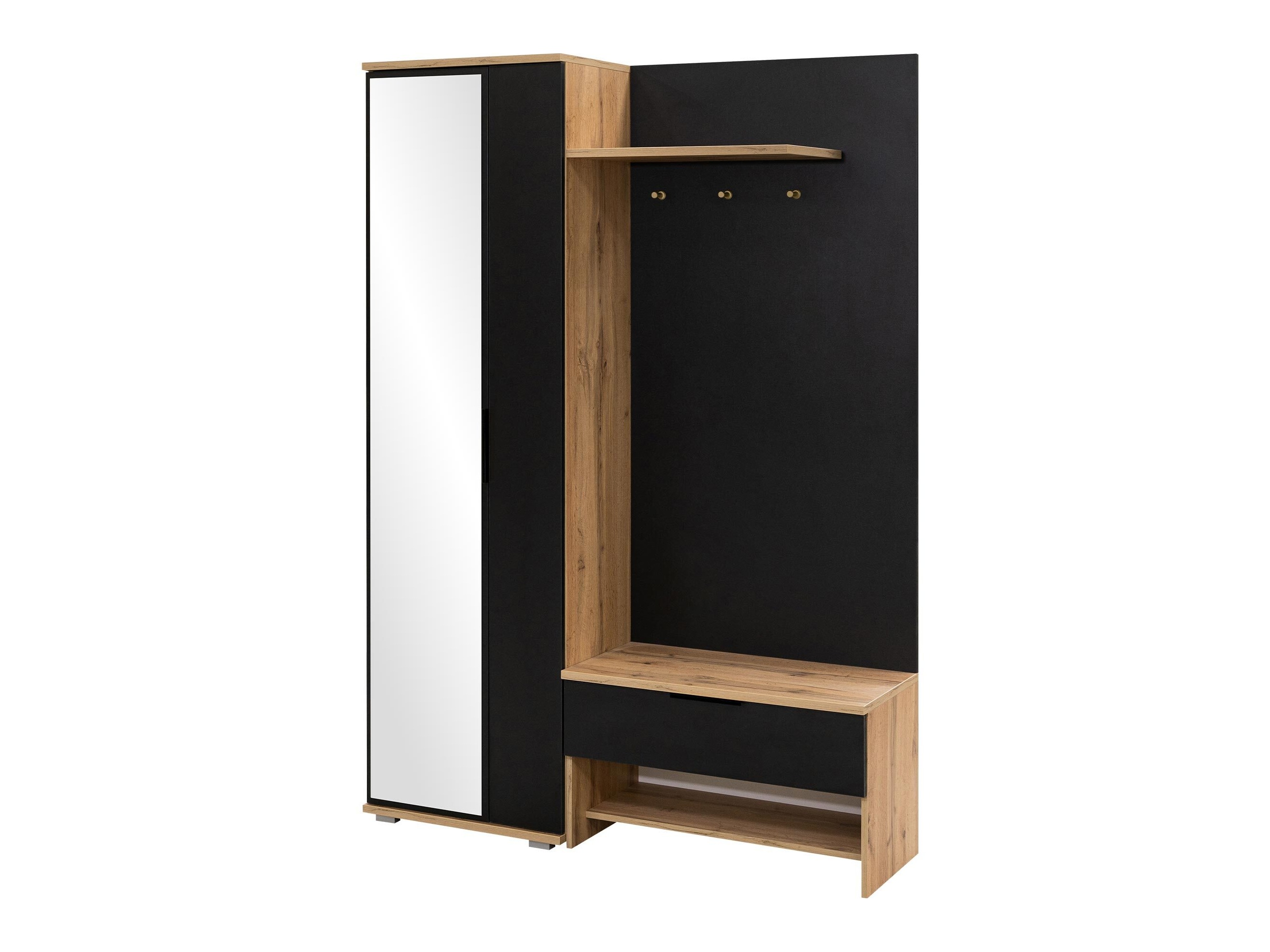 Hallway set Honolulu 160 (Black + Wotan Oak)