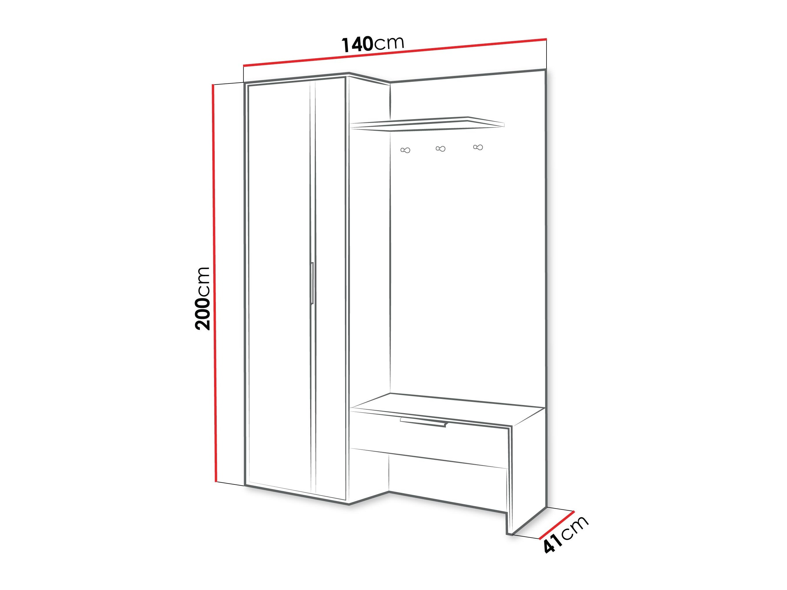 Hallway set Honolulu 160 (White)