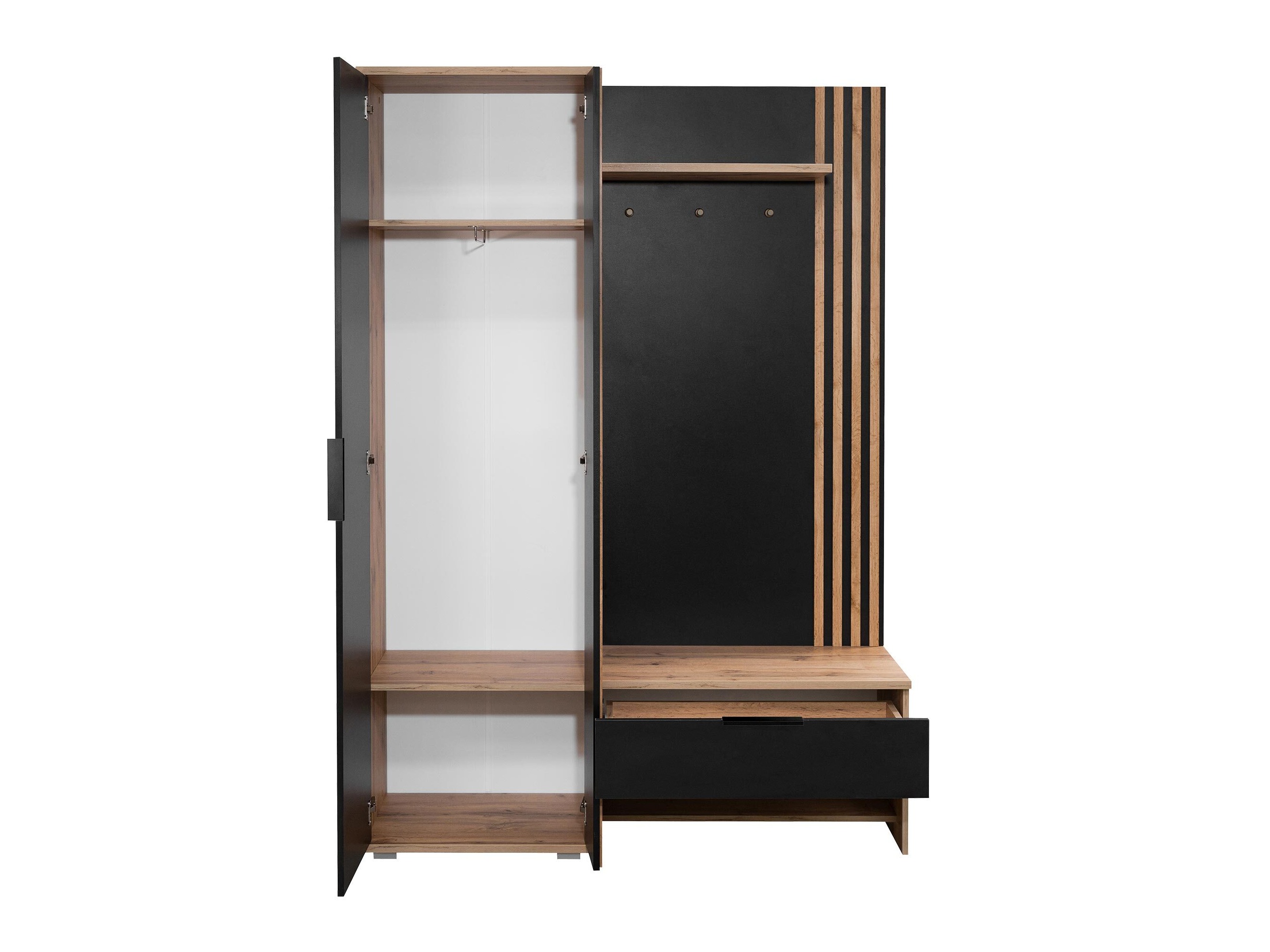 Hallway set Honolulu 161 (Black + Wotan Oak)