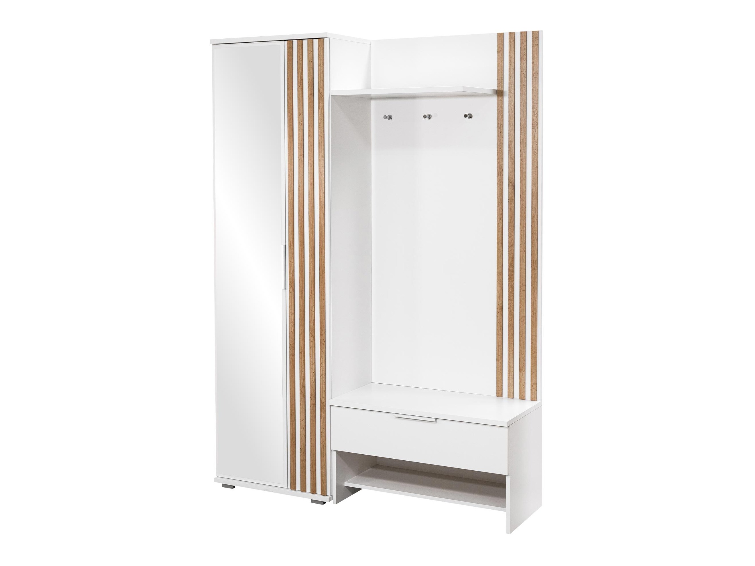 Hallway set Honolulu 161 (White + Wotan Oak)