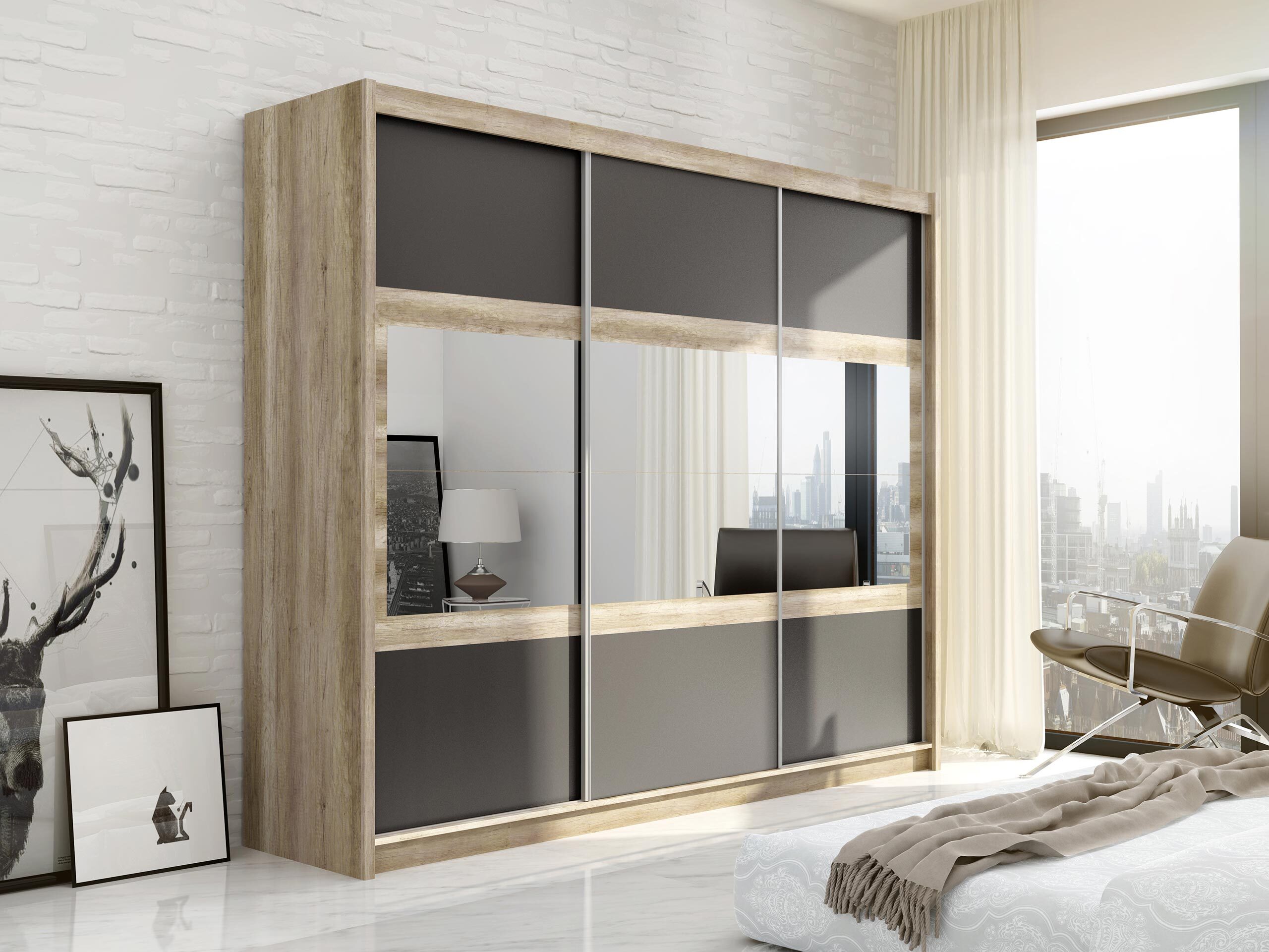 Wardrobe Honolulu 109 (Lava + Canyon oak)