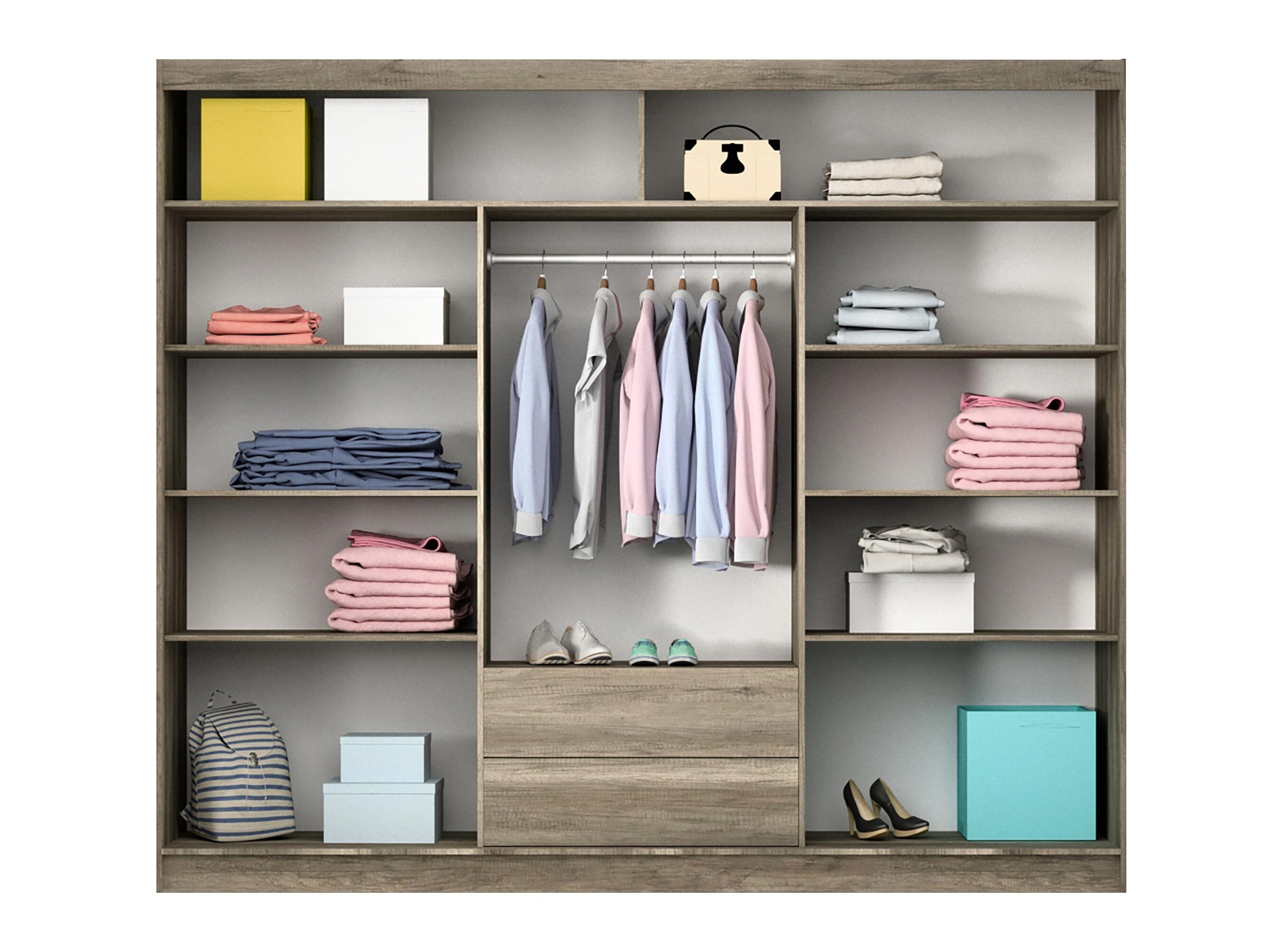 Wardrobe Honolulu 109 (Lava + Canyon oak)
