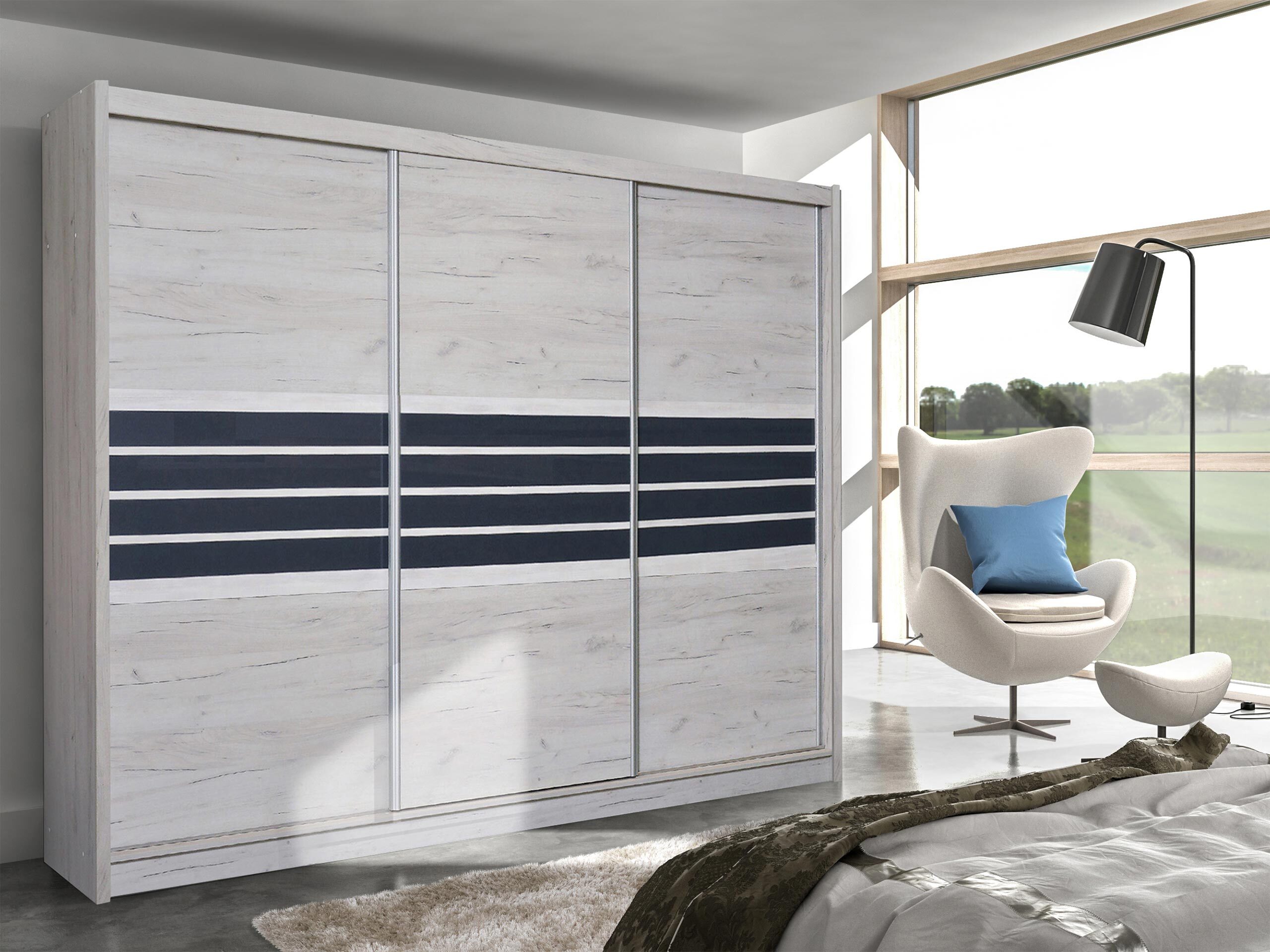 Wardrobe Honolulu 116 (Grey oak+ Graphite)