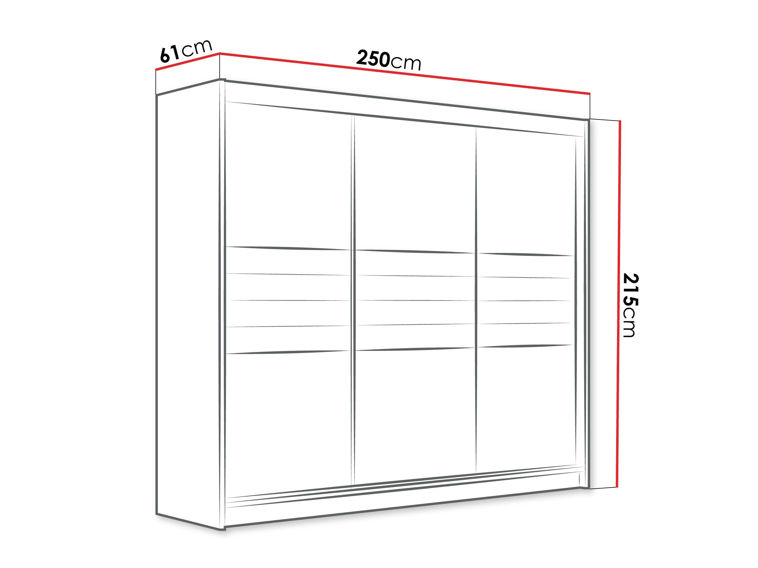 Wardrobe Honolulu 116 (Grey oak+ Graphite)
