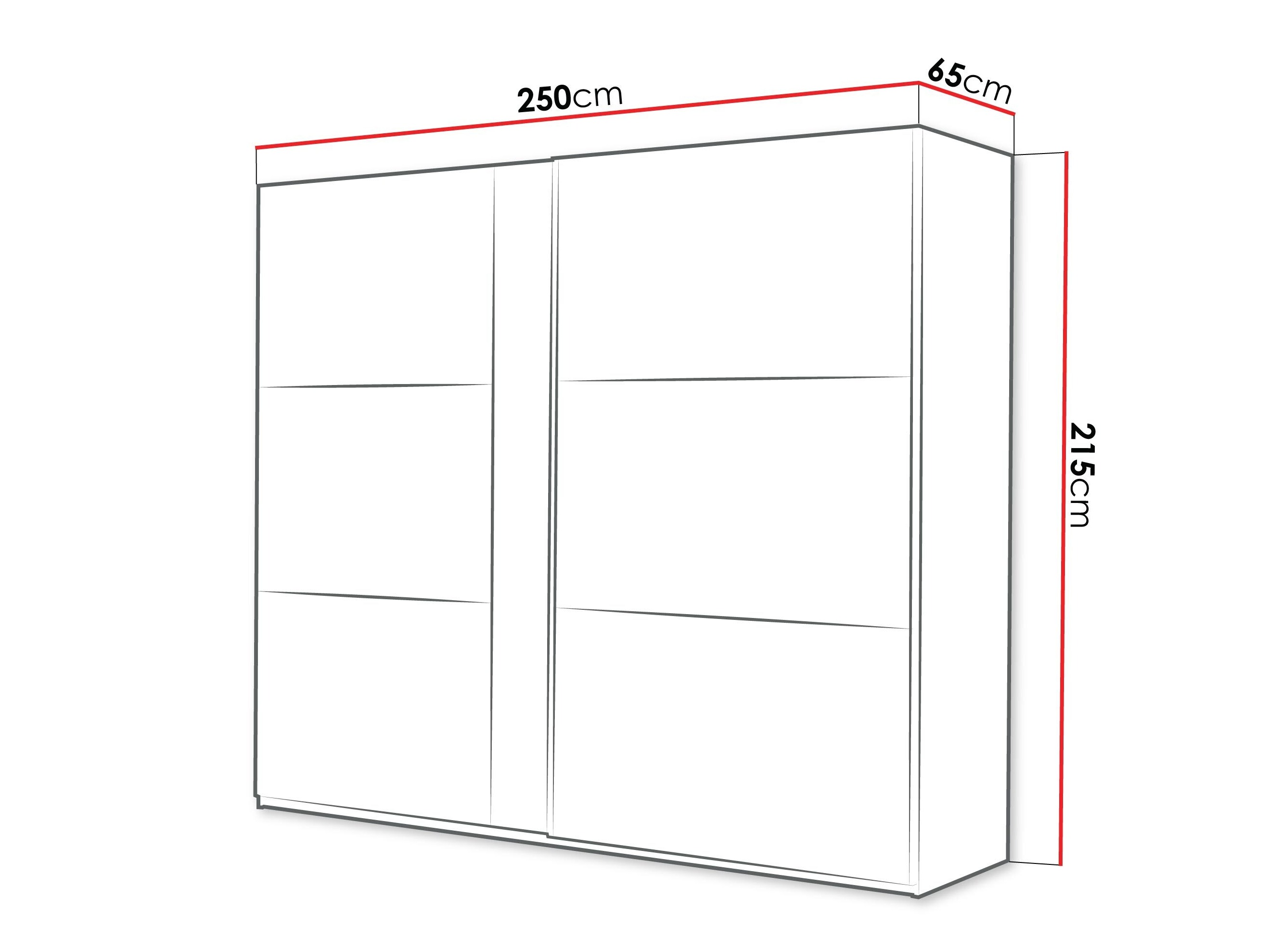 Wardrobe Honolulu 122 (Graphite + Glossy white)