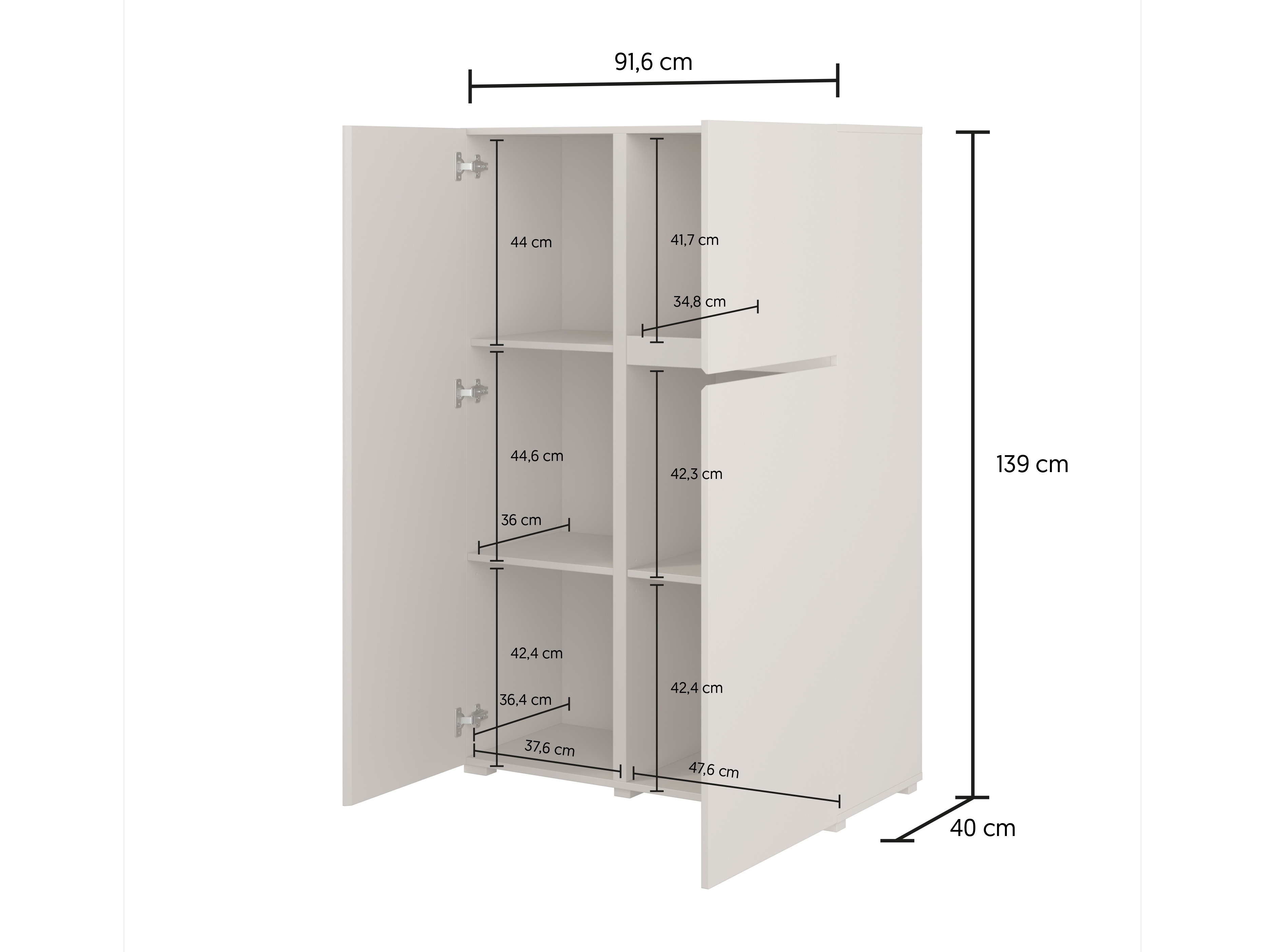 Bookcase Elbleve 102 (Cashmere)
