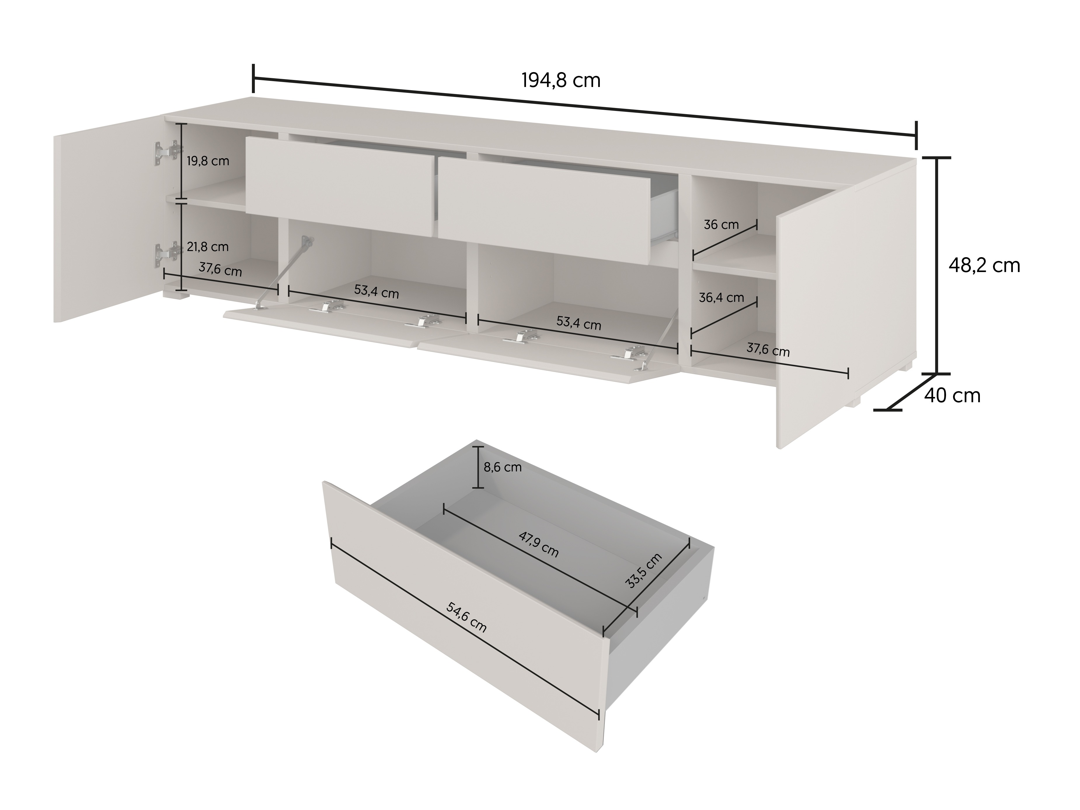 TV stand Elbleve 100 (Black)