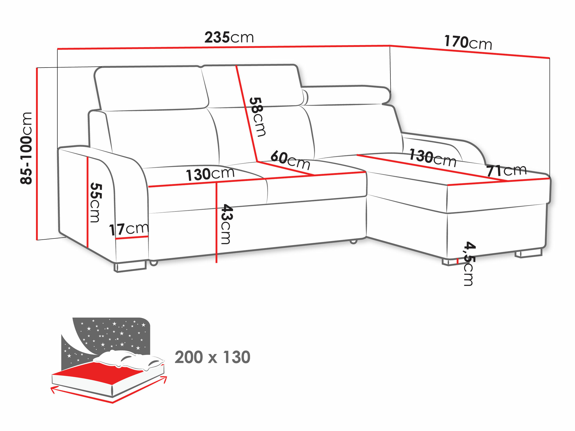 Corner sofa SI185 with damaged packaging