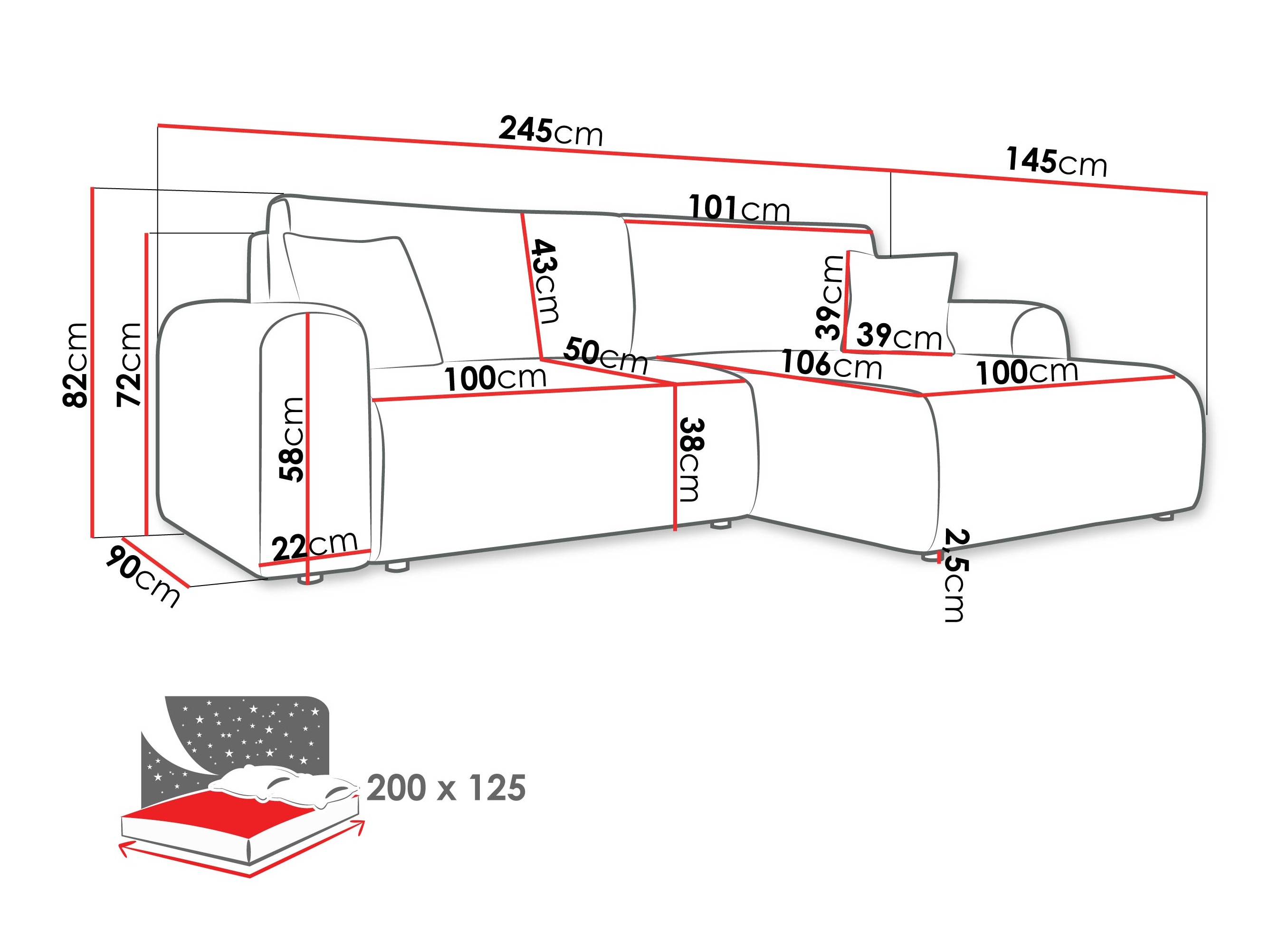 Corner sofa SI193 with damaged packaging
