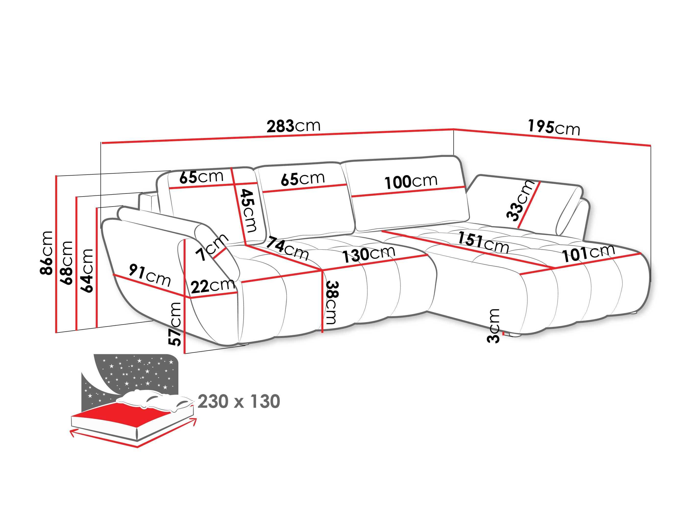 Corner sofa Camden 108 (Lumo 55)